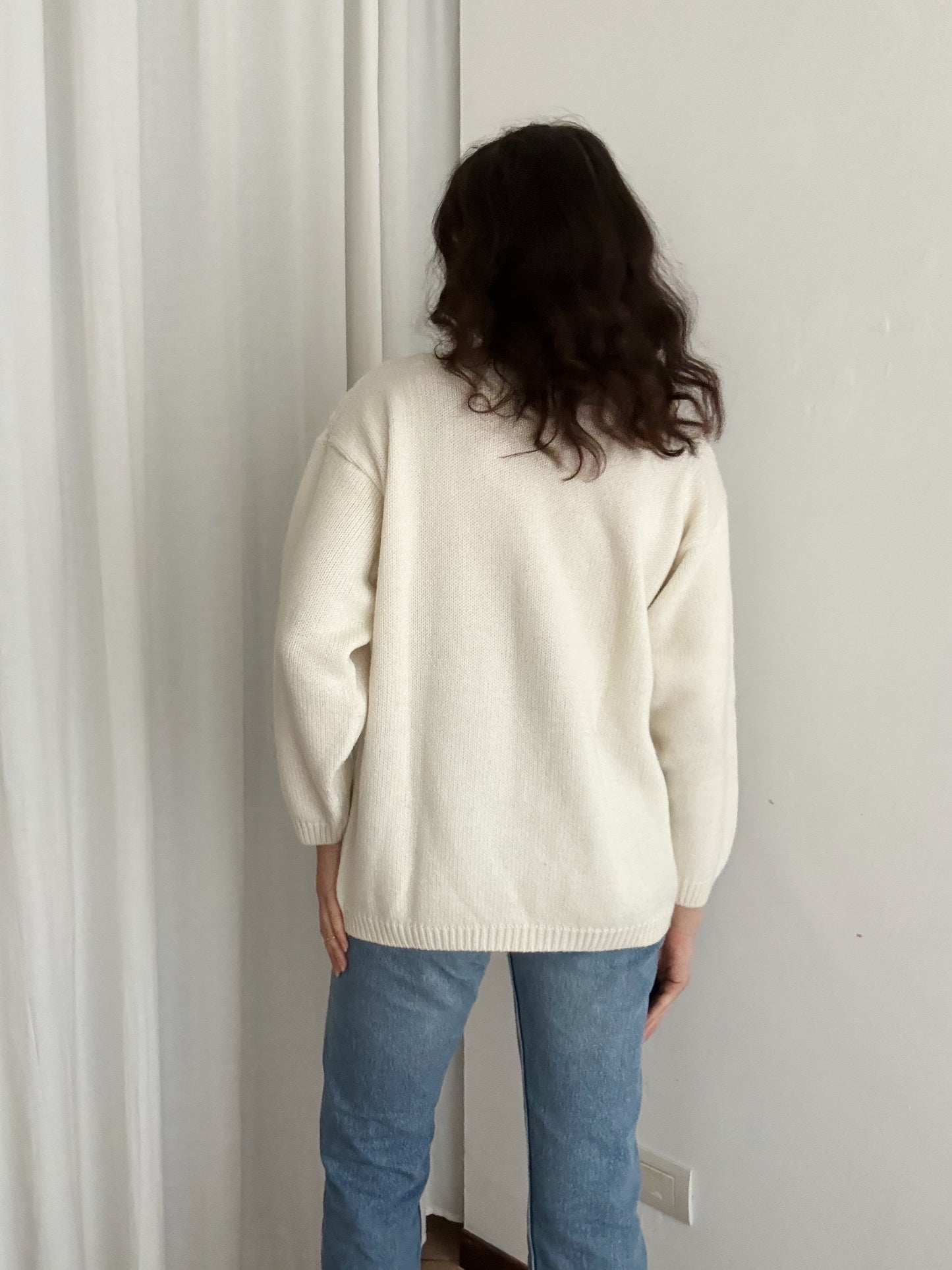 Maglione bianco casette L