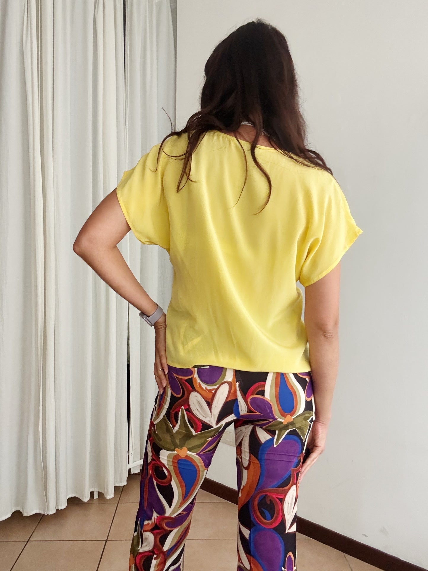 T-shirt seta gialla 42