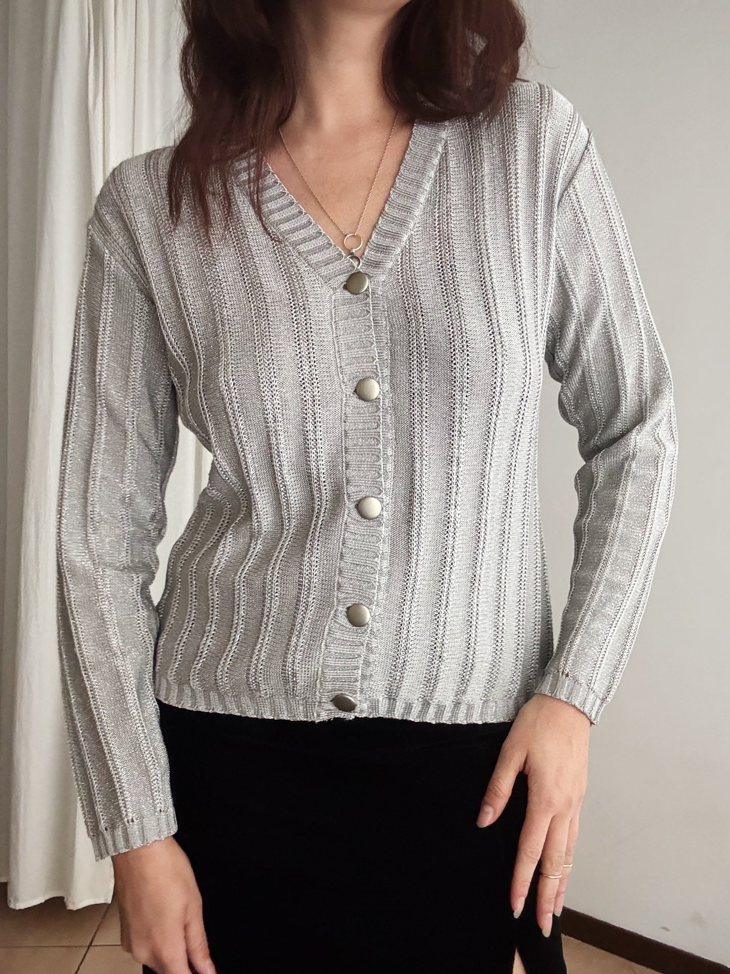 Cardigan argento M