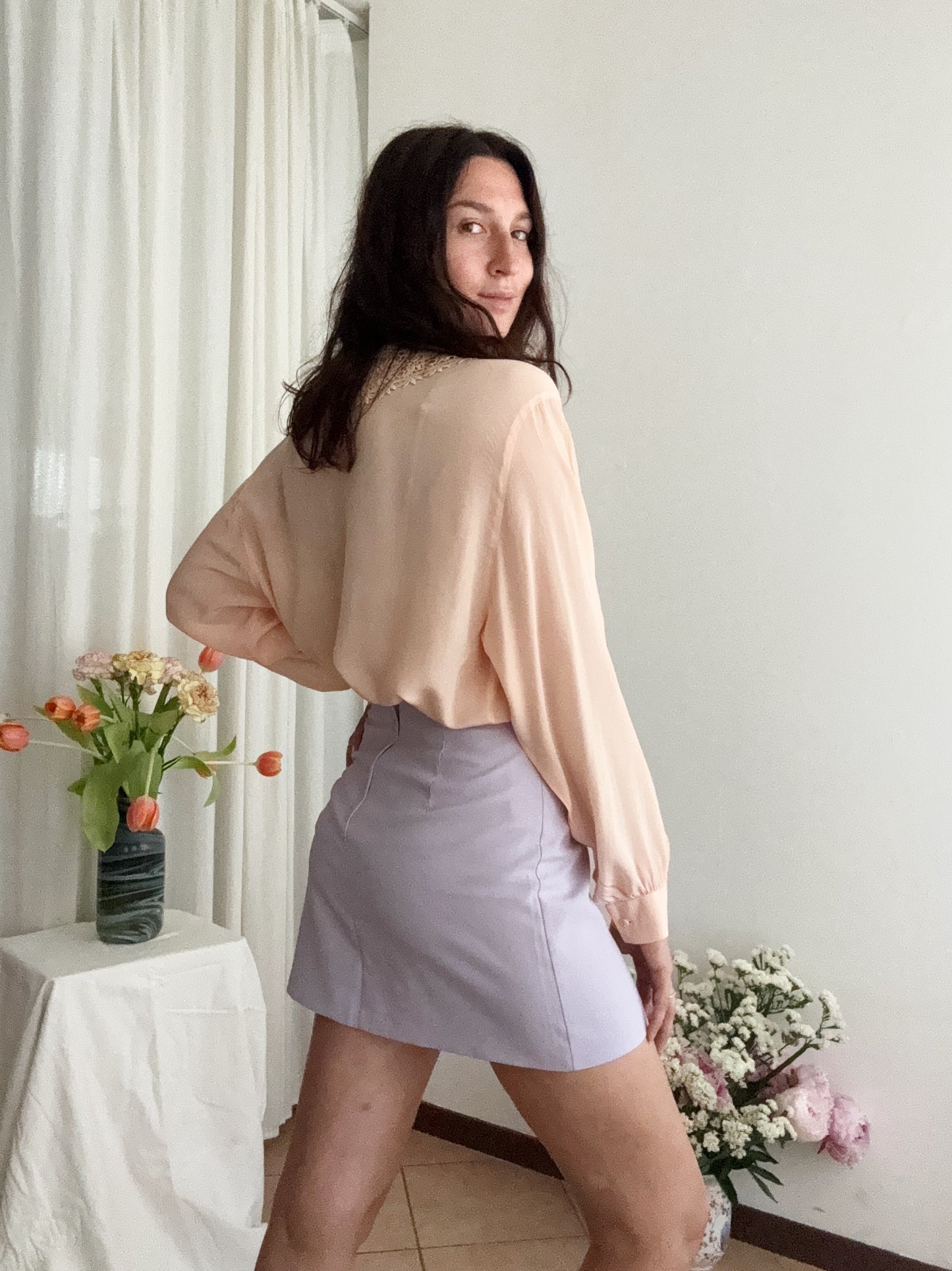 Camicia rosa seta XL