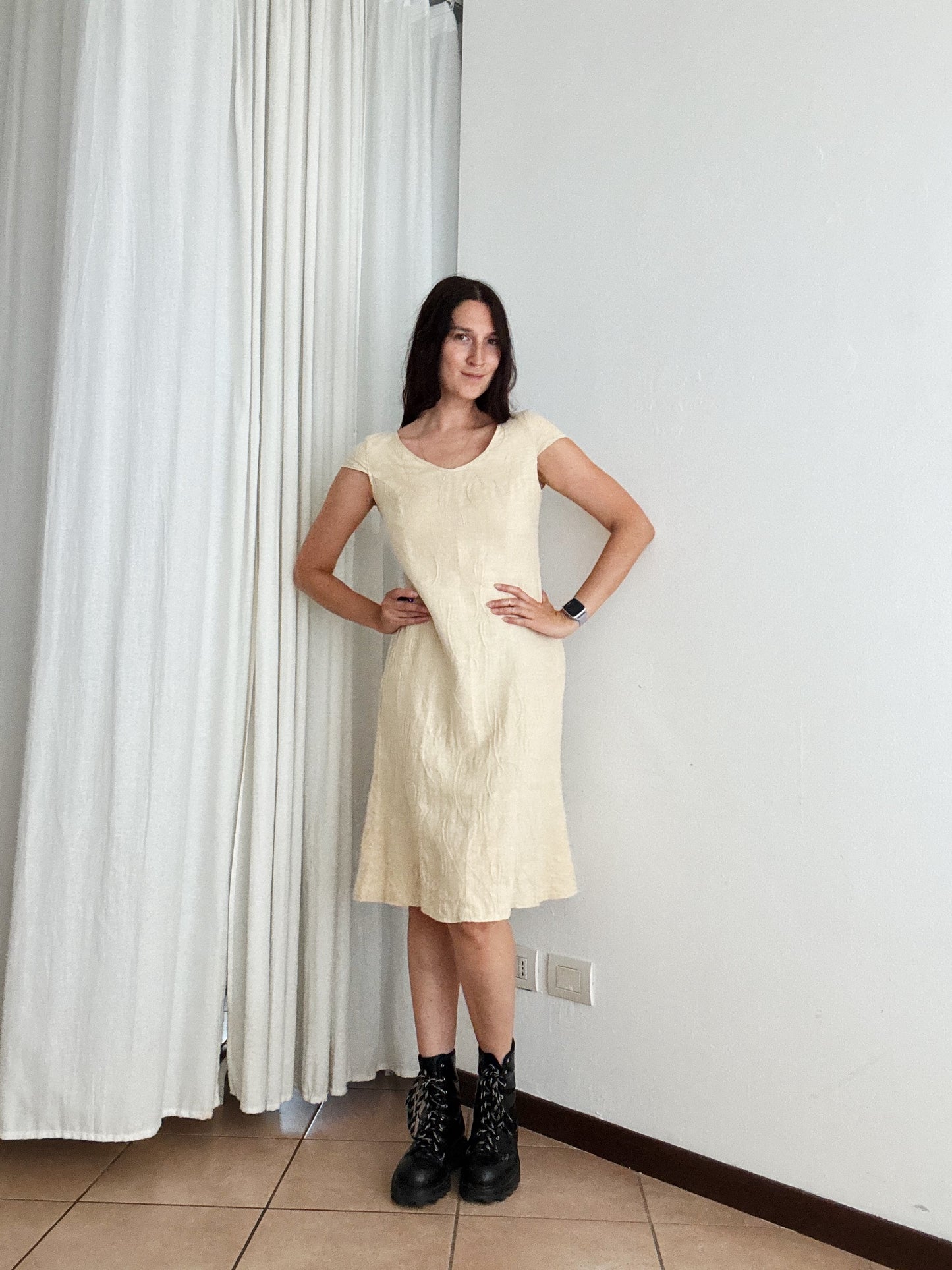 Abito lino beige 42