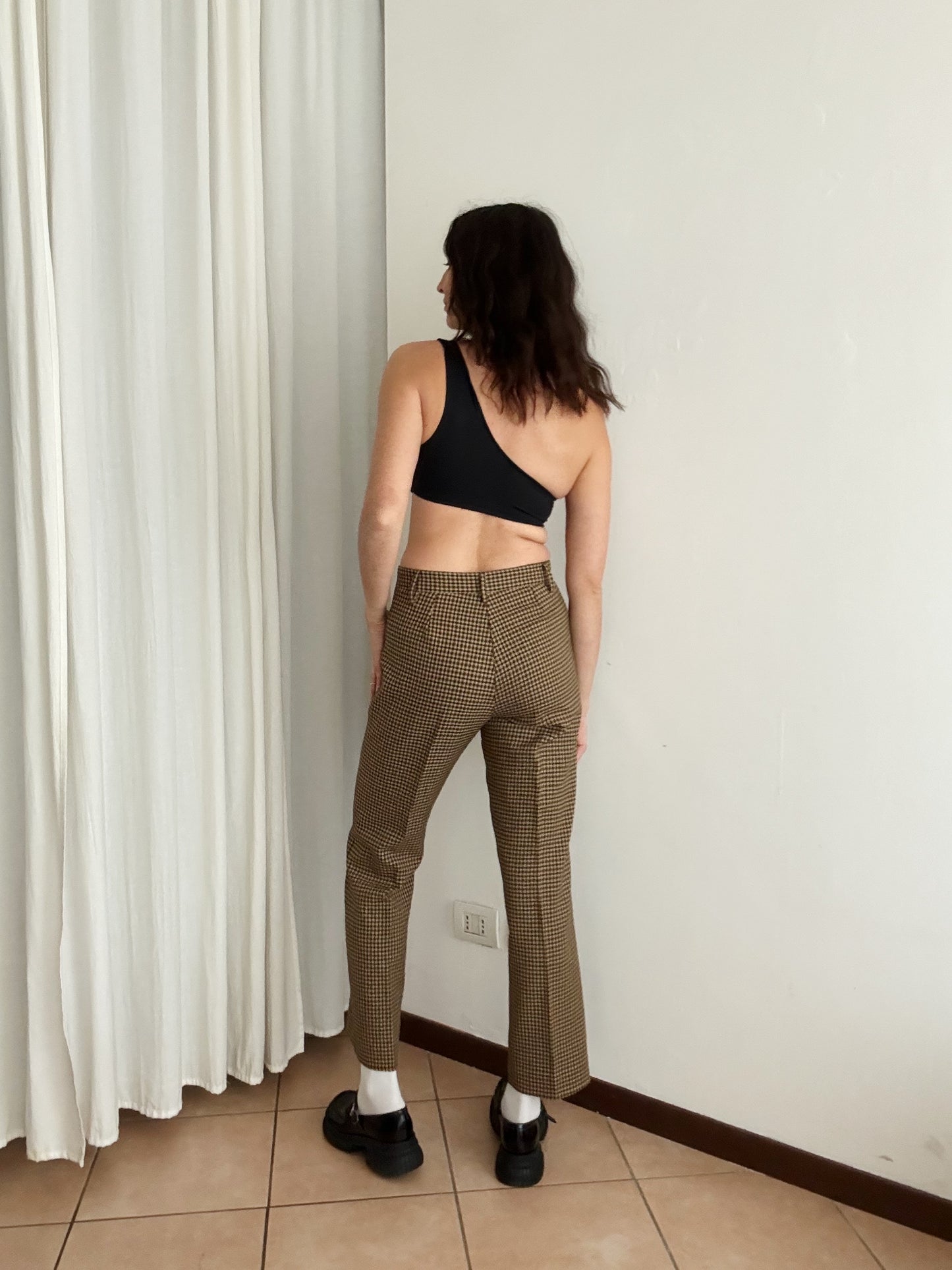 Pantaloni lana beige M