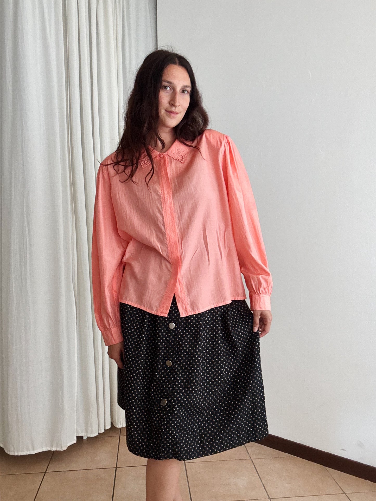 Camicia seta rosa L