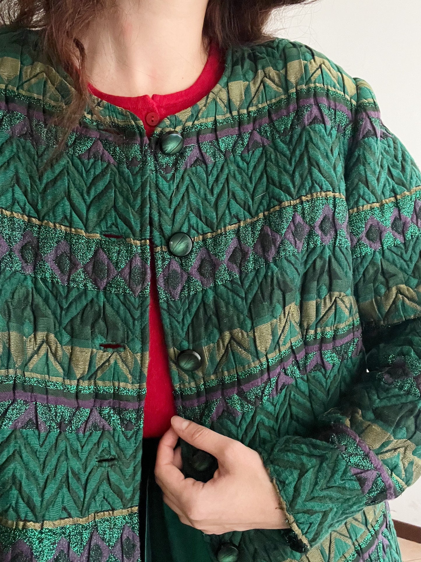 Giacca vintage verde smeraldo L