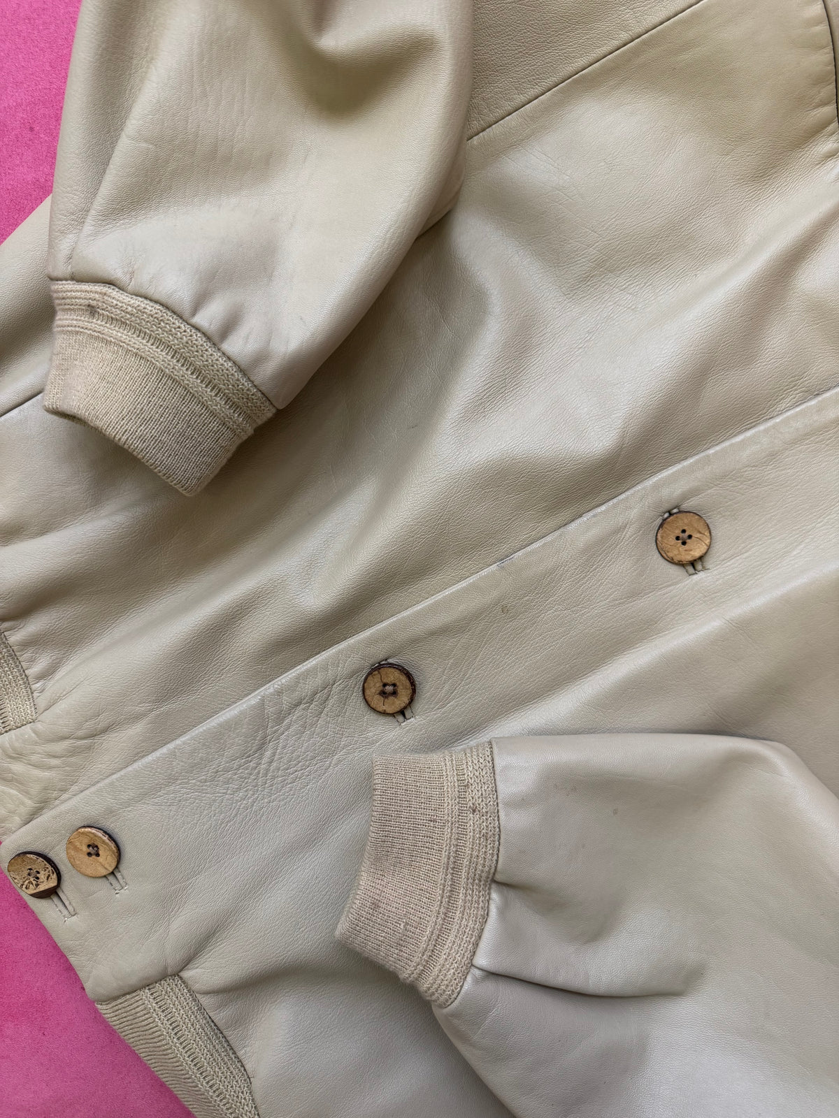 Bomber pelle beige 52