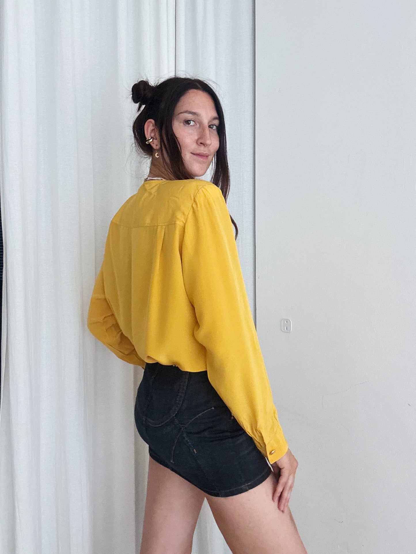 Blusa seta gialla 46