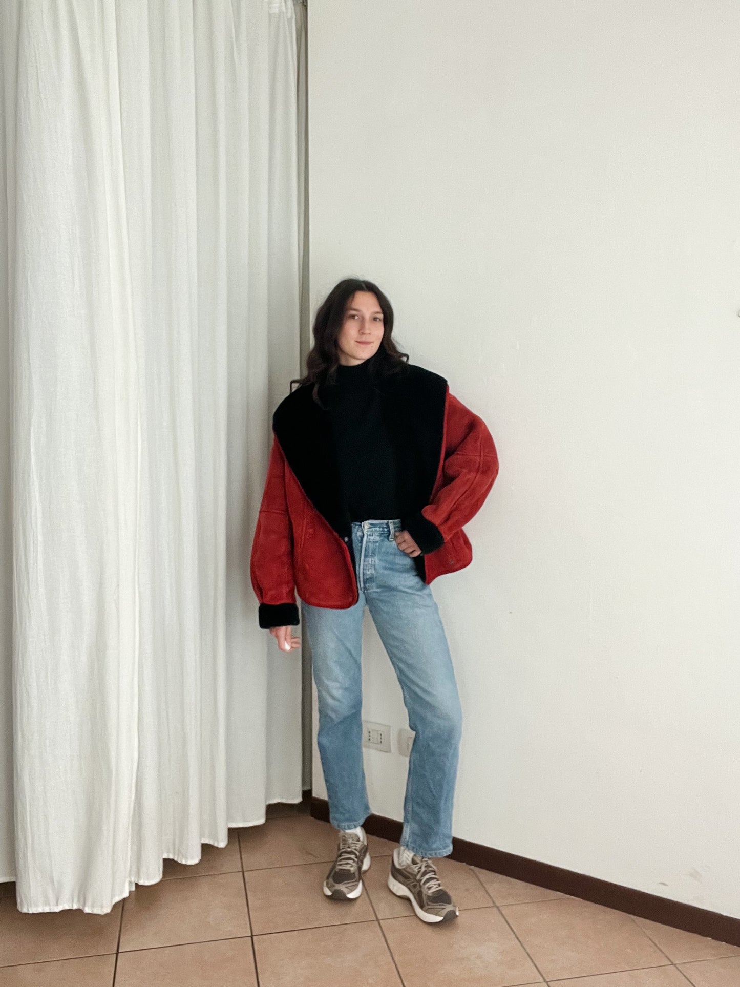 Montone rosso e nero M/L