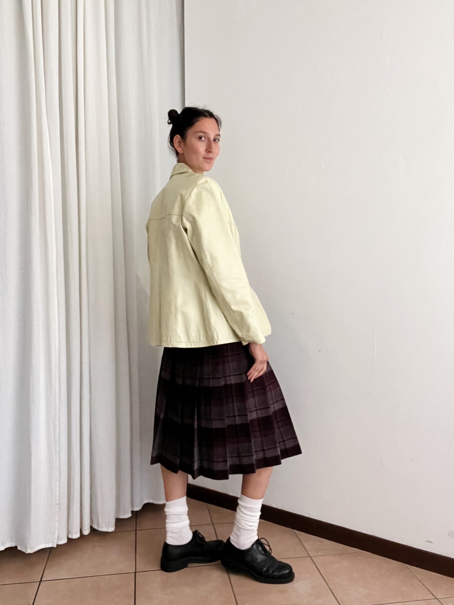 Giacca in pelle burro 40
