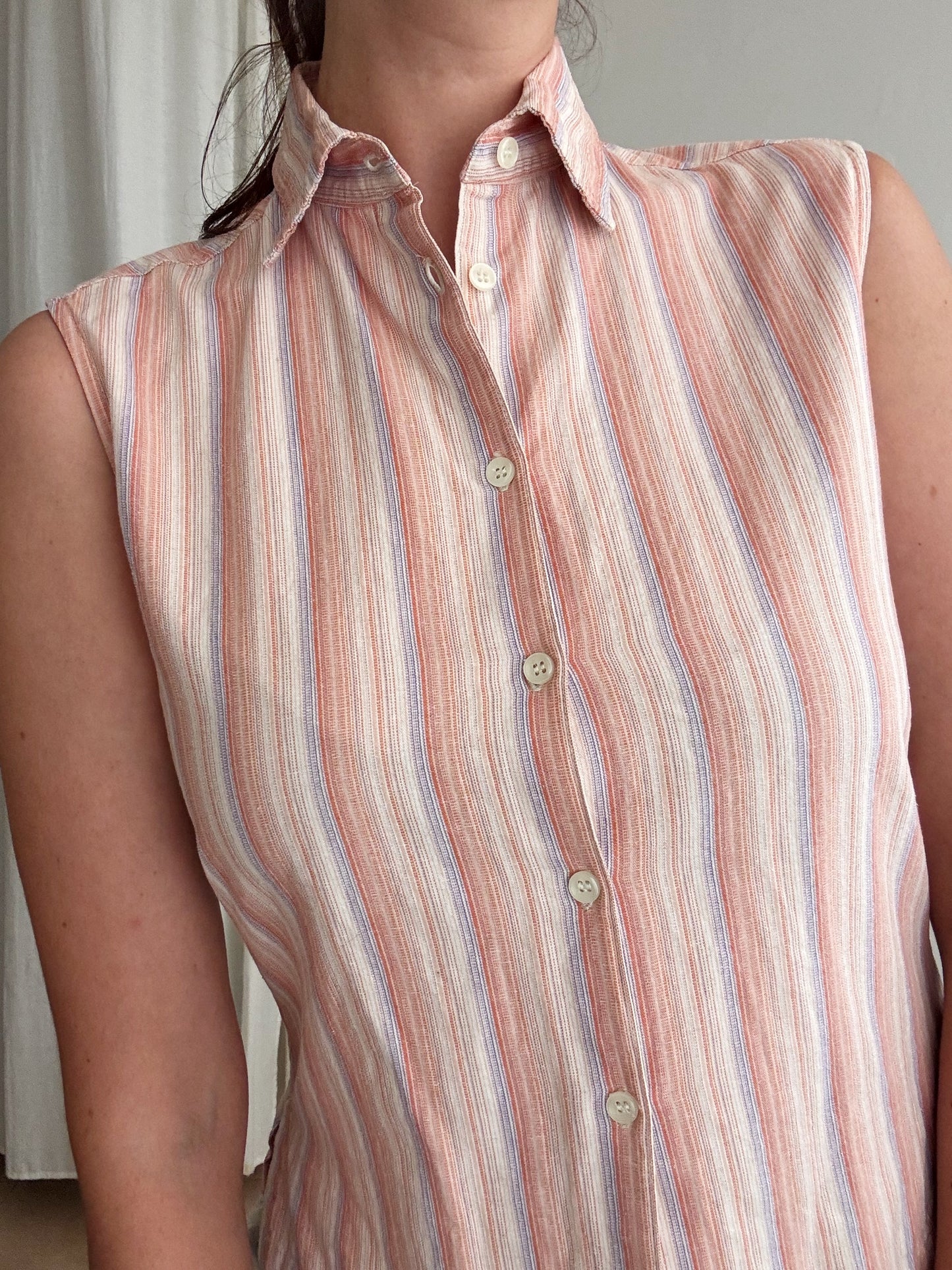 Camicia rosa smanicata S