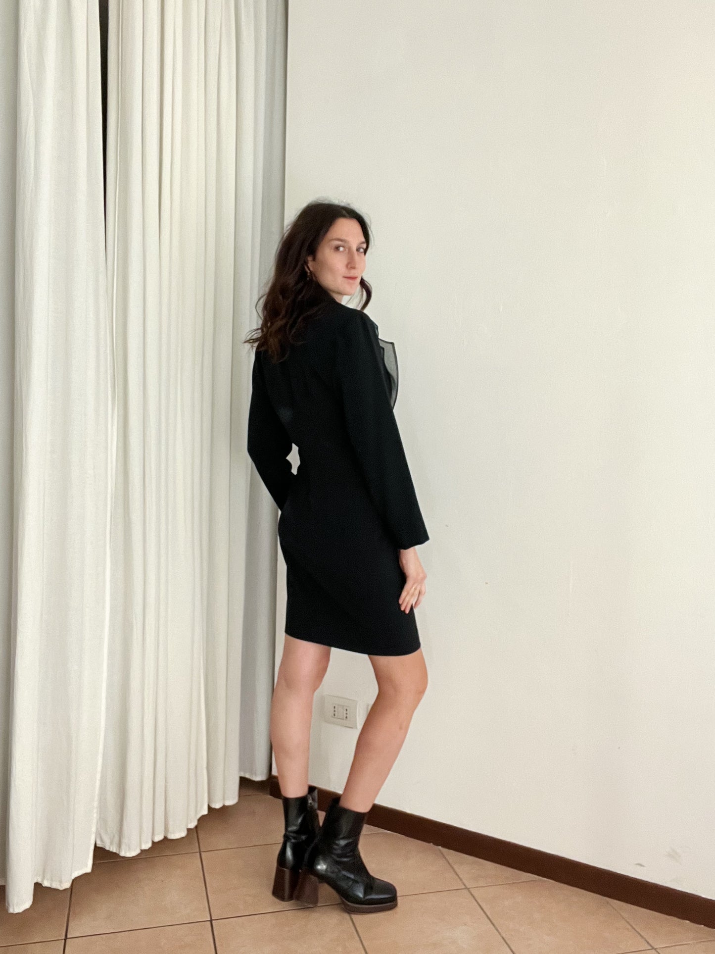Abito blazer colletto organza 44