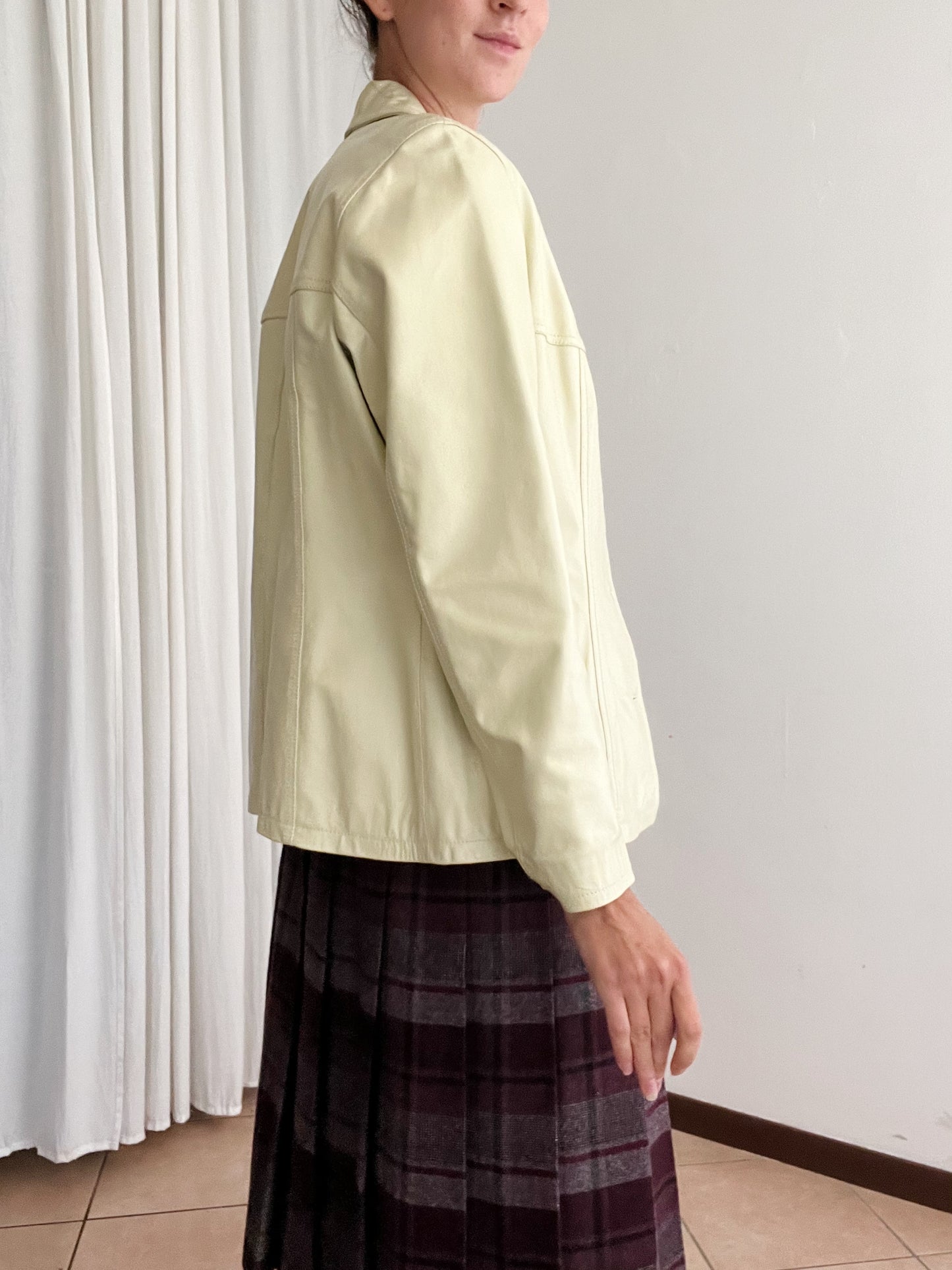 Giacca in pelle burro 40