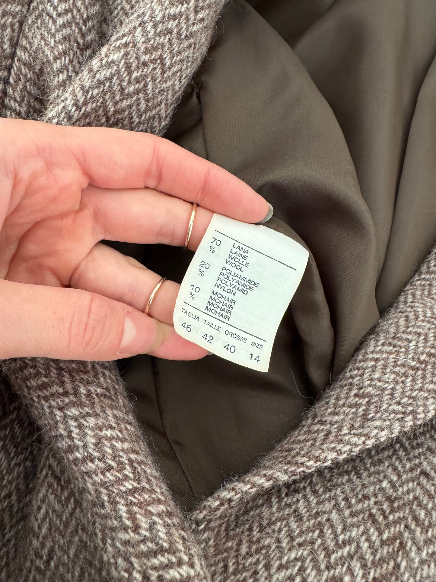 Completo lana marrone 44