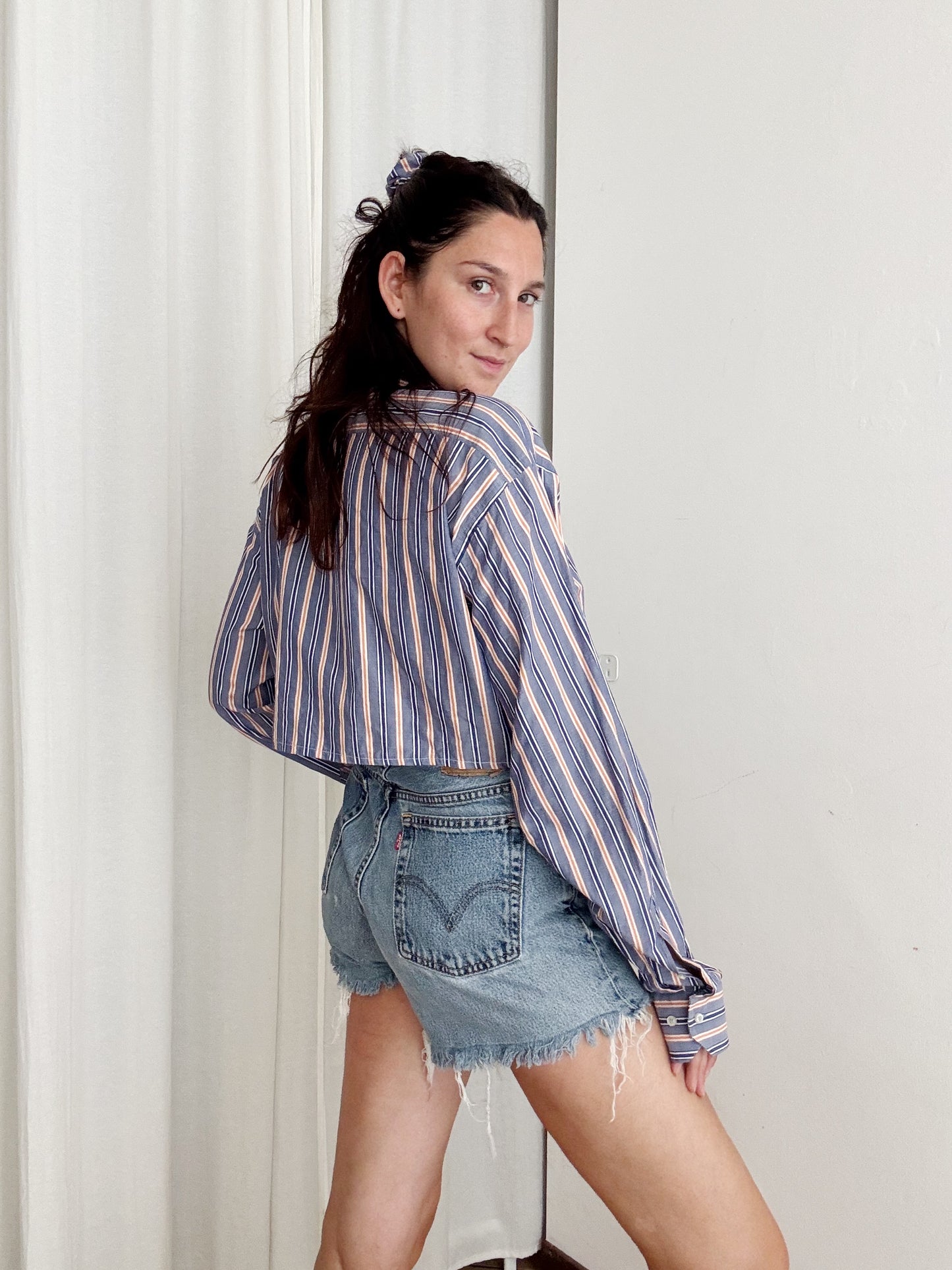 Crop + scrunchie a righe