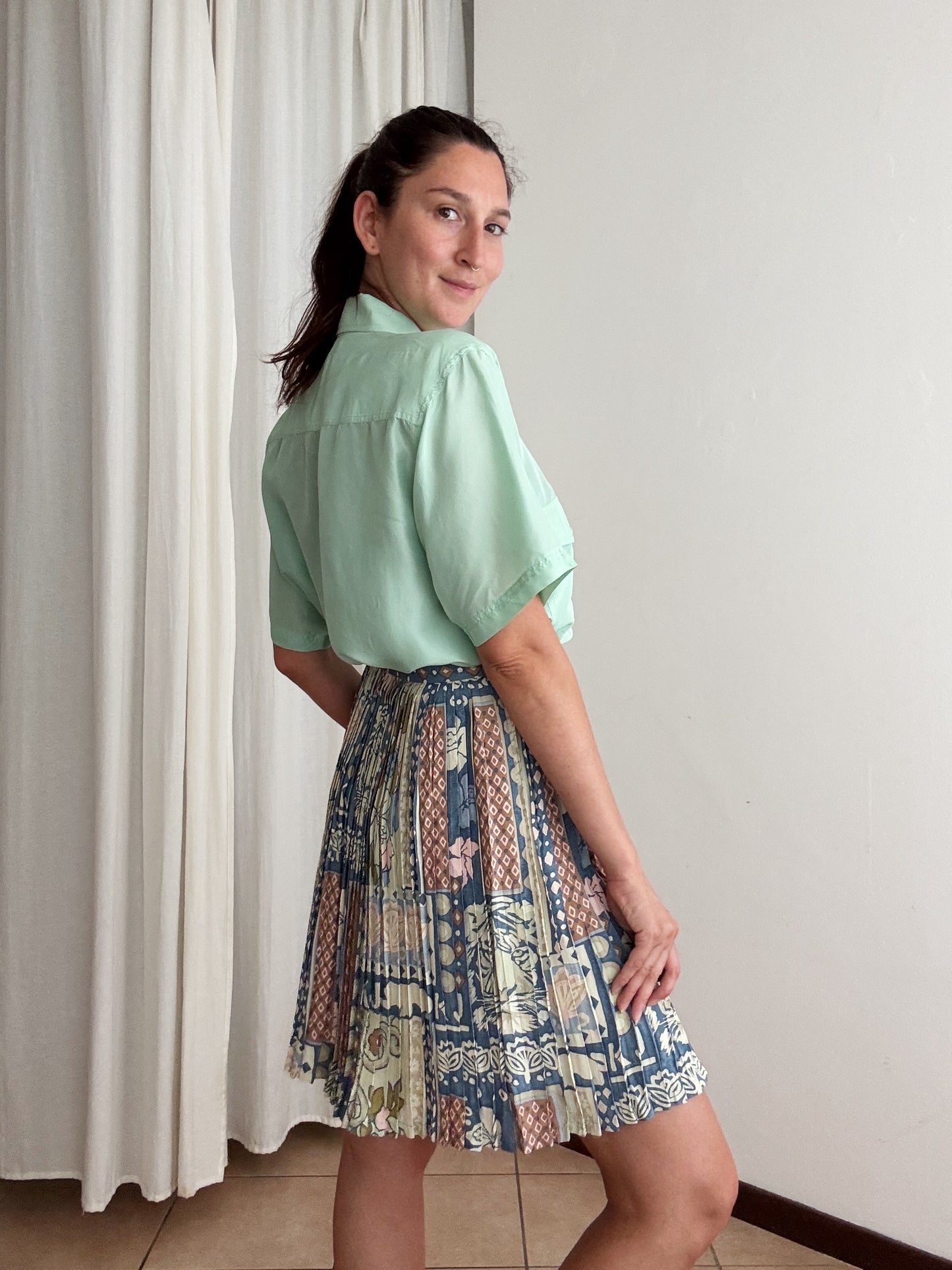 Camicia seta menta M