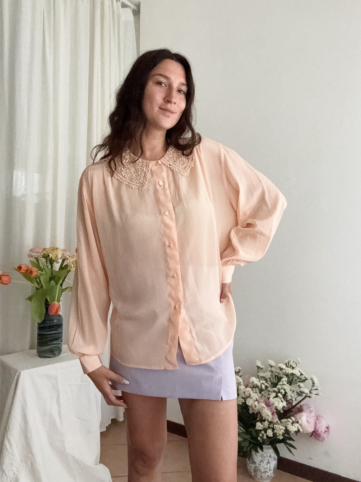 Camicia rosa seta XL