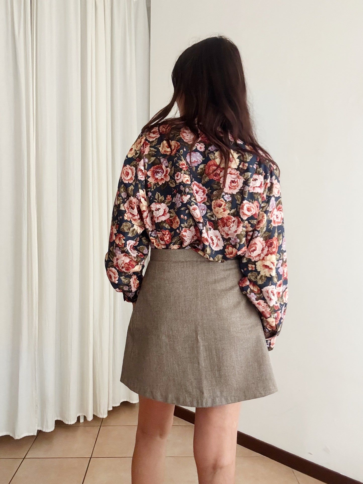 Camicia seta floreale L
