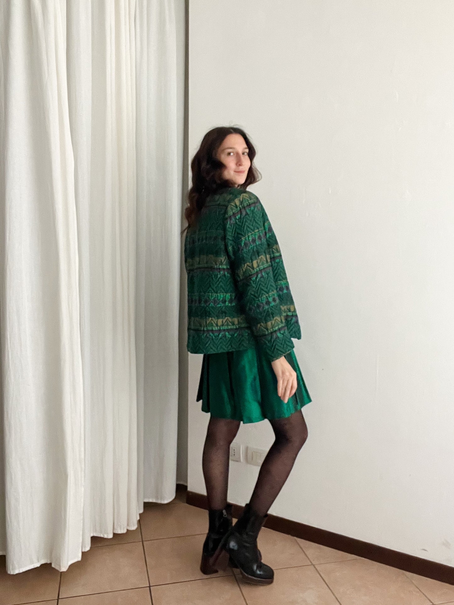 Giacca vintage verde smeraldo L