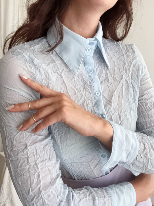 Camicia azzurra seta S