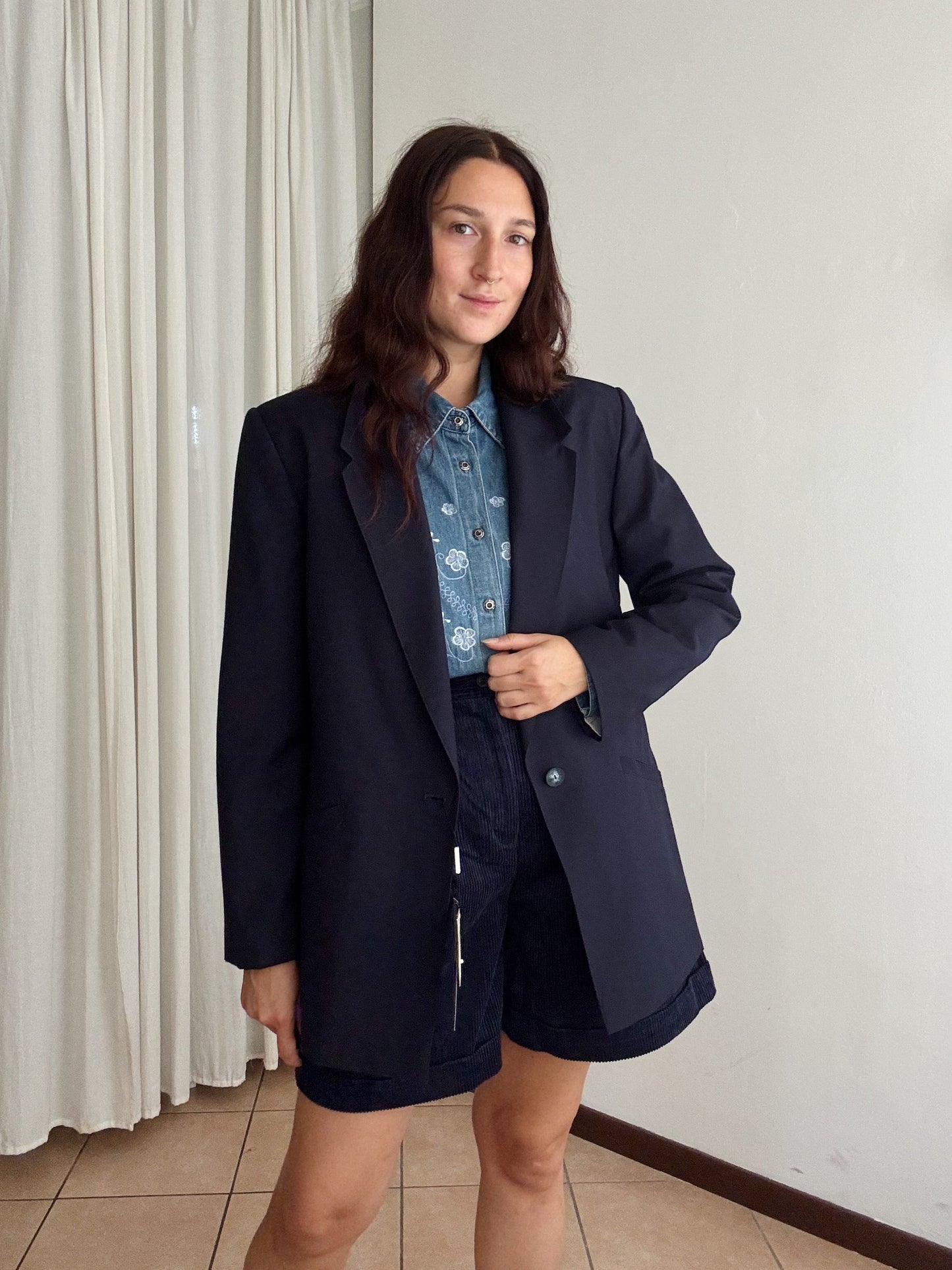 Blazer lana blu 48