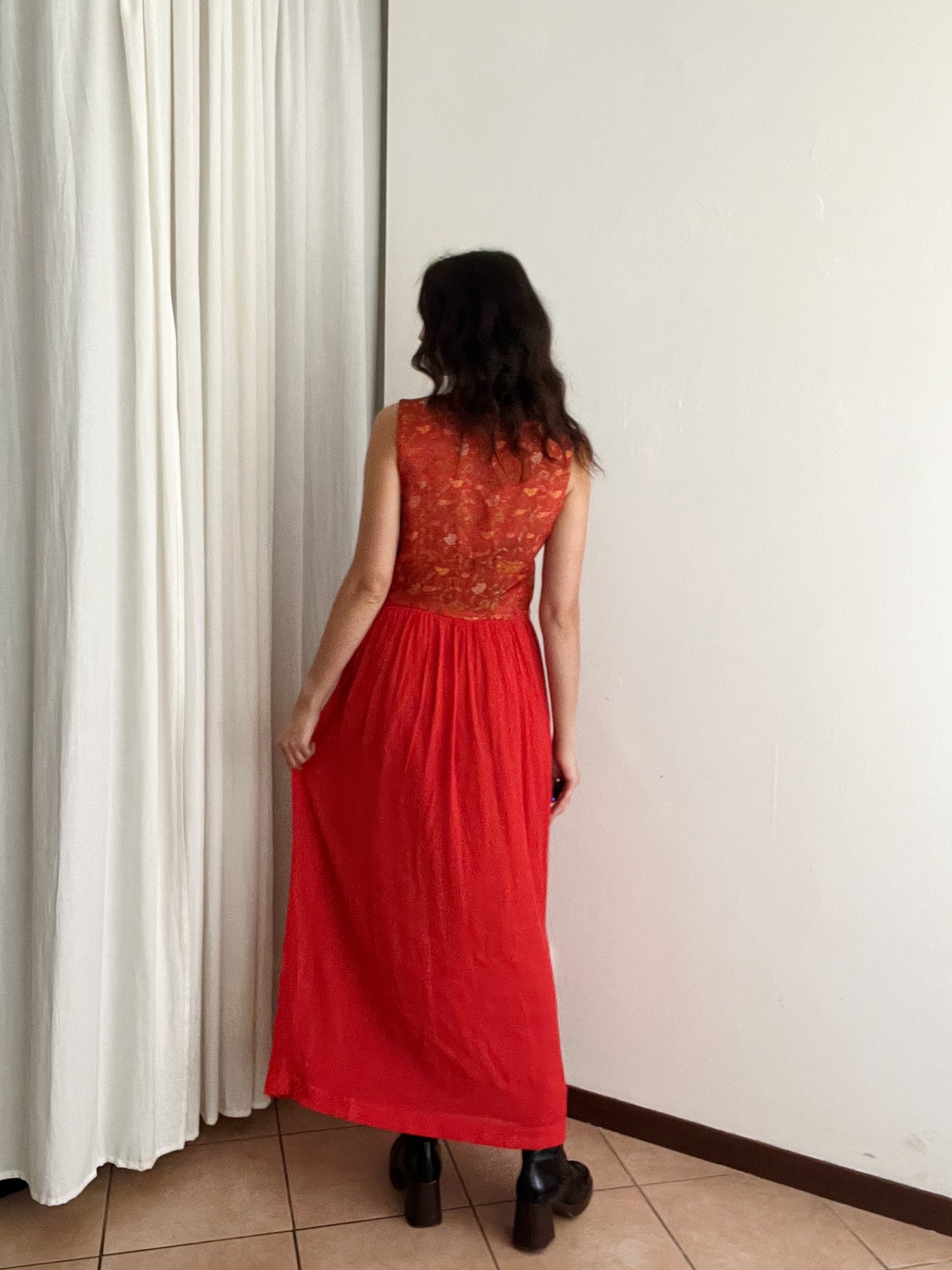 Abito lungo rosso L