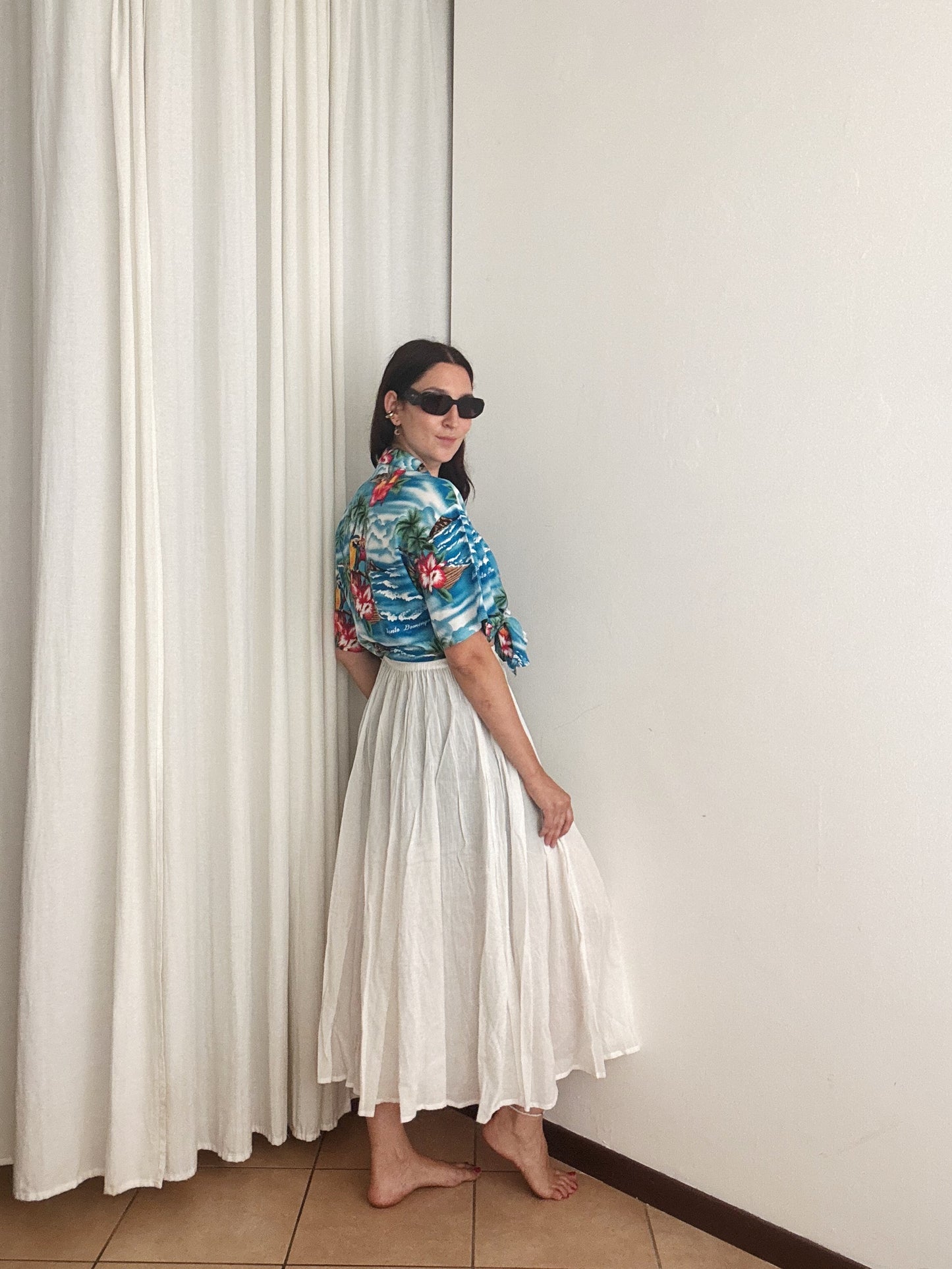 Gonna bianca in cotone S/M
