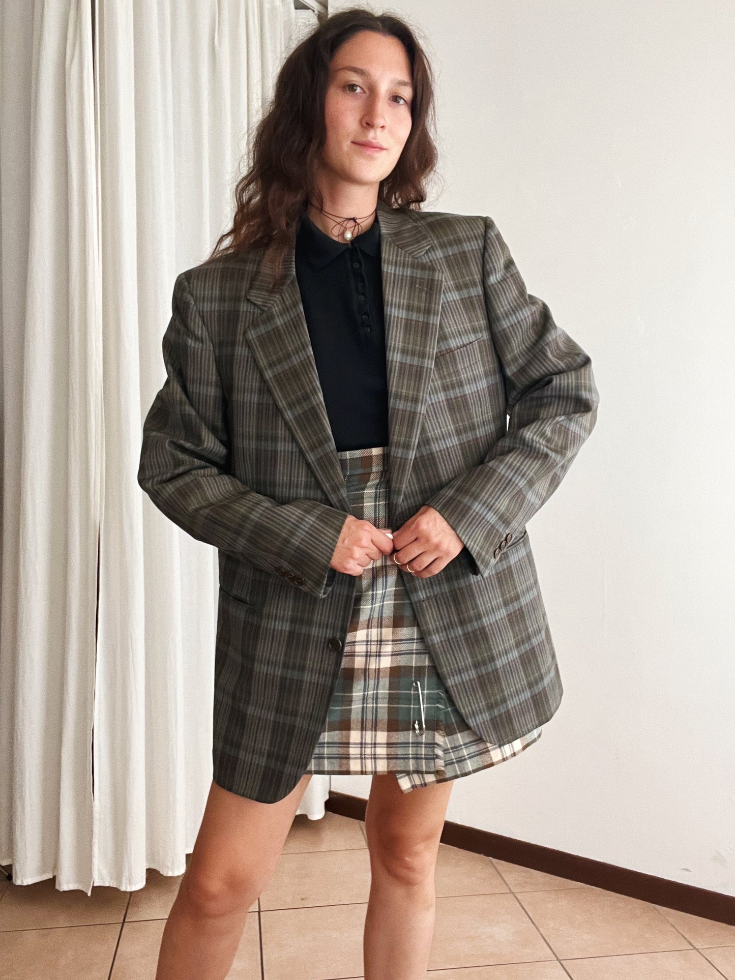 Blazer lana quadretti 54