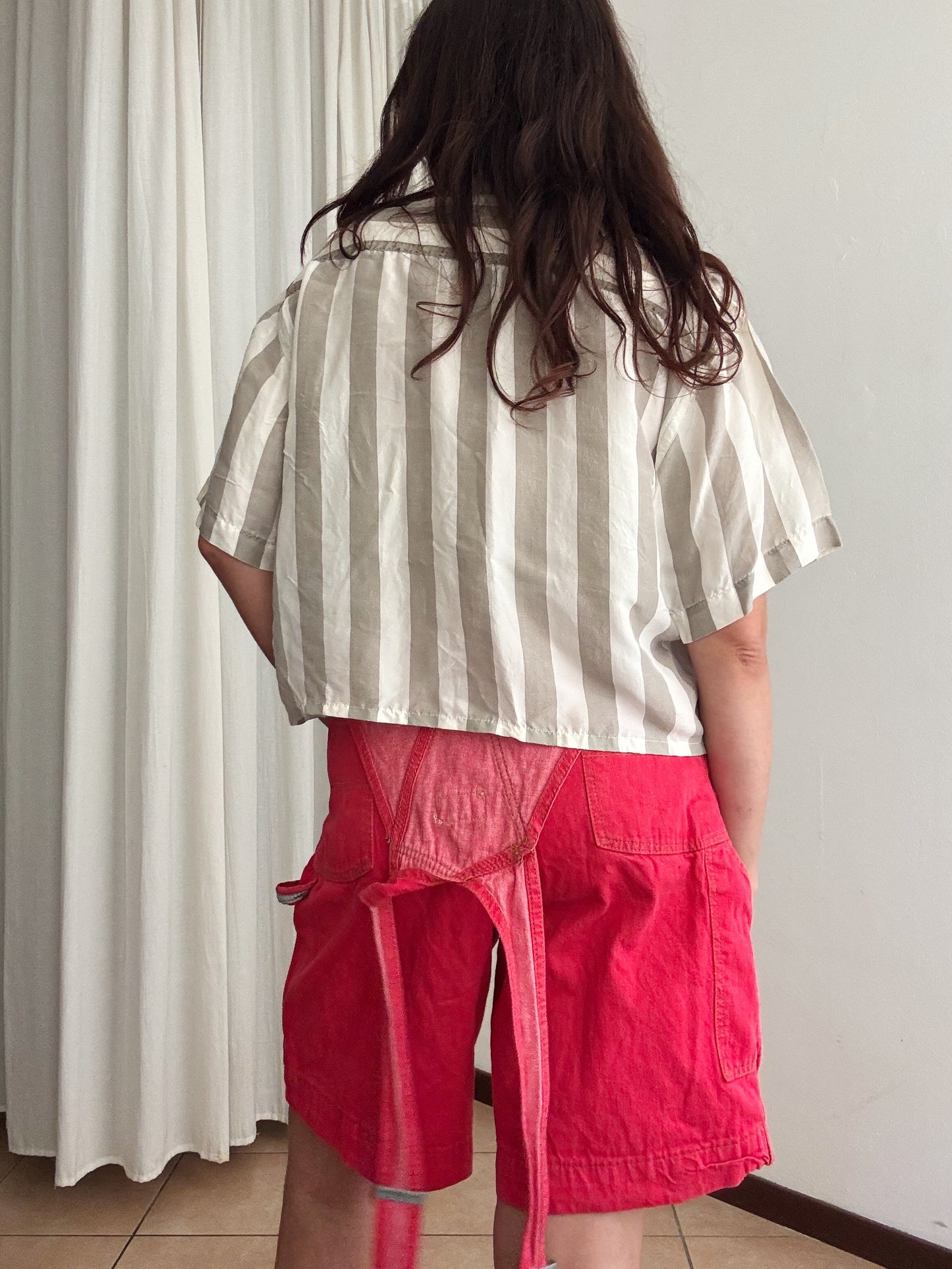 Camicia seta righe L