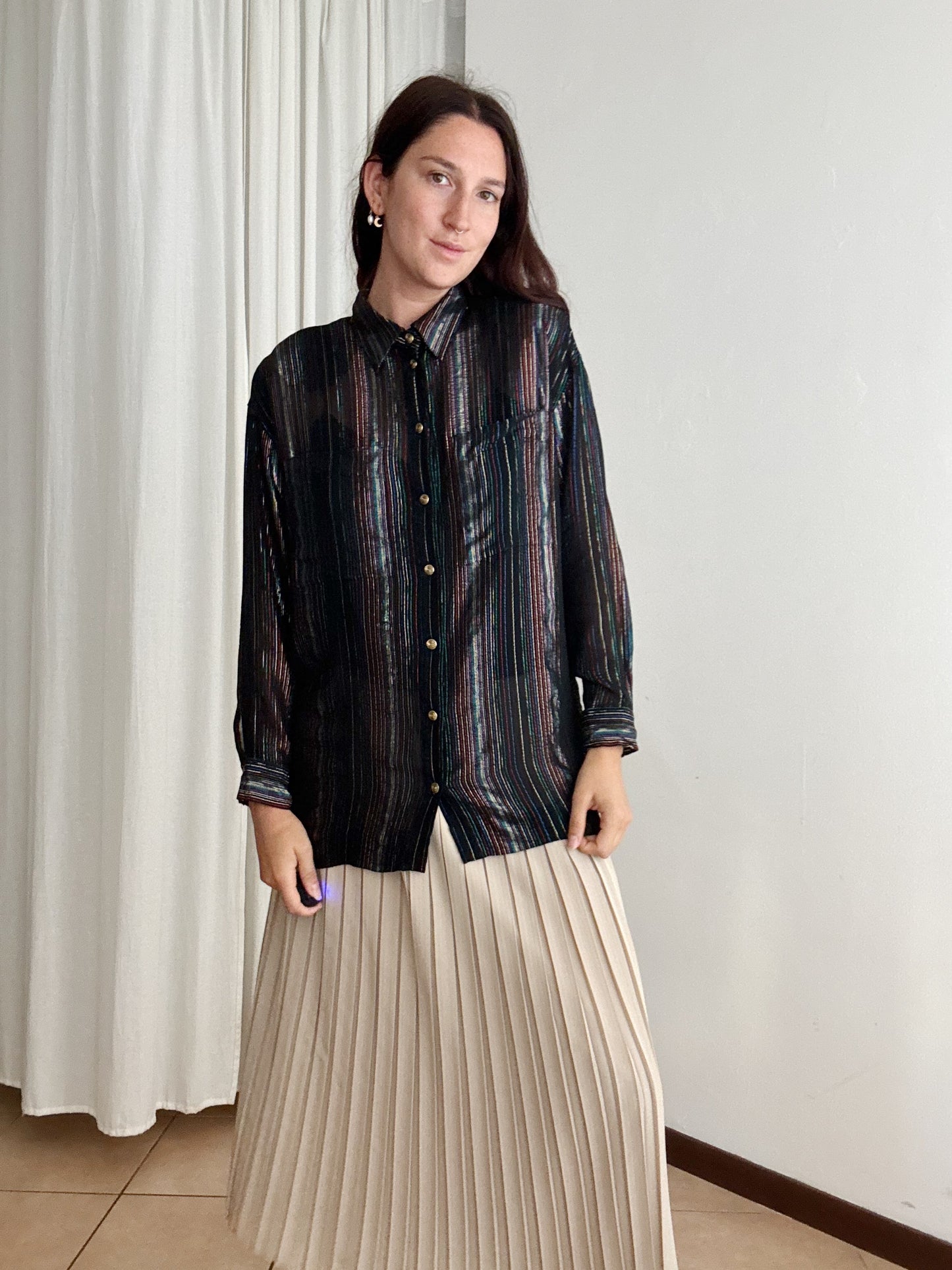 Camicia nera e lurex 48