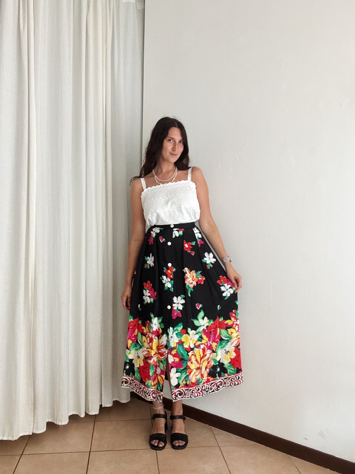 Gonna lunga floreale XS
