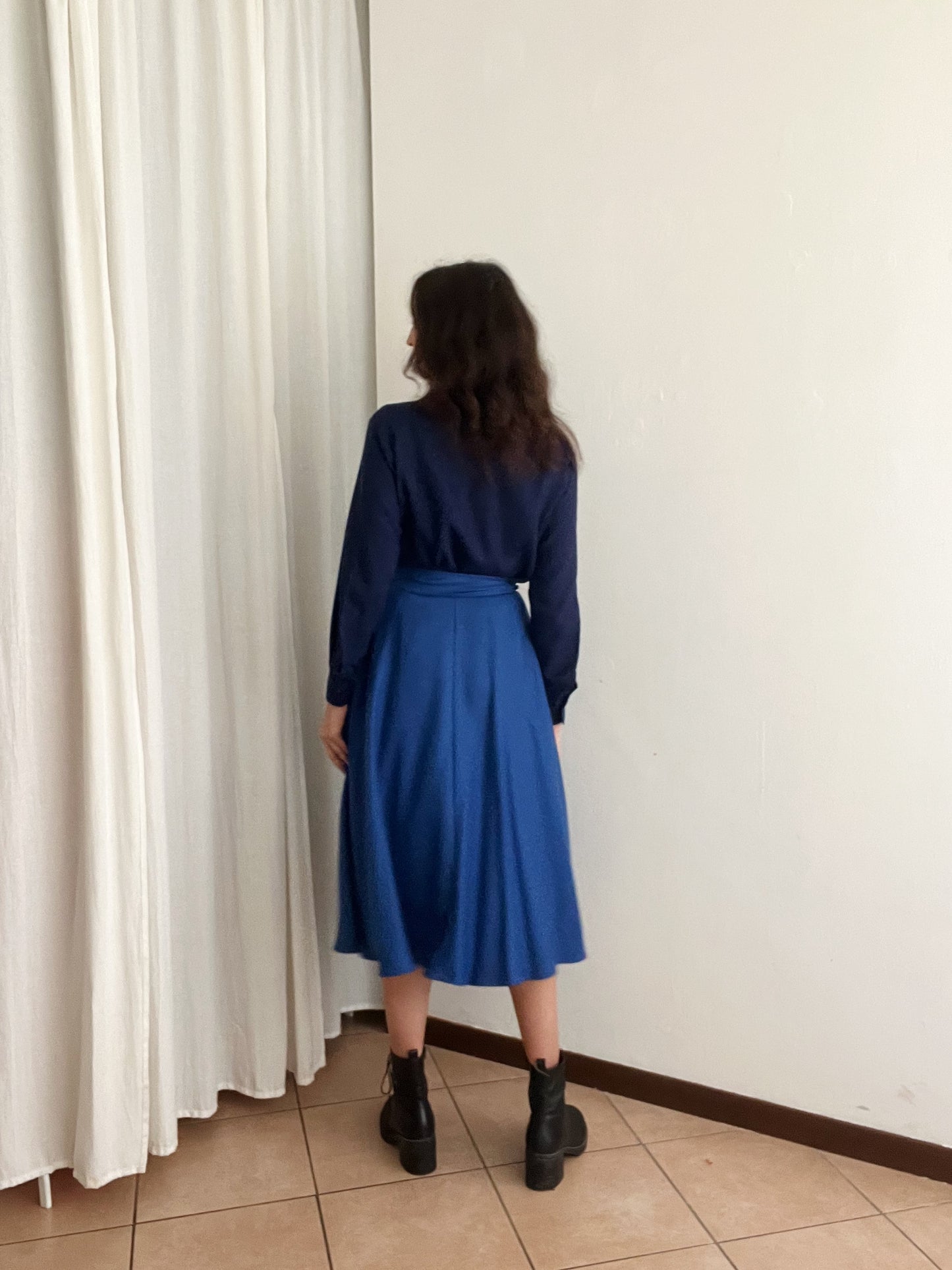 Gonna lana blu S