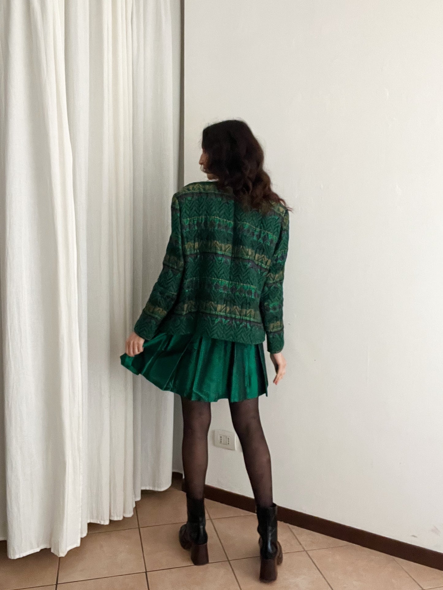 Giacca vintage verde smeraldo L
