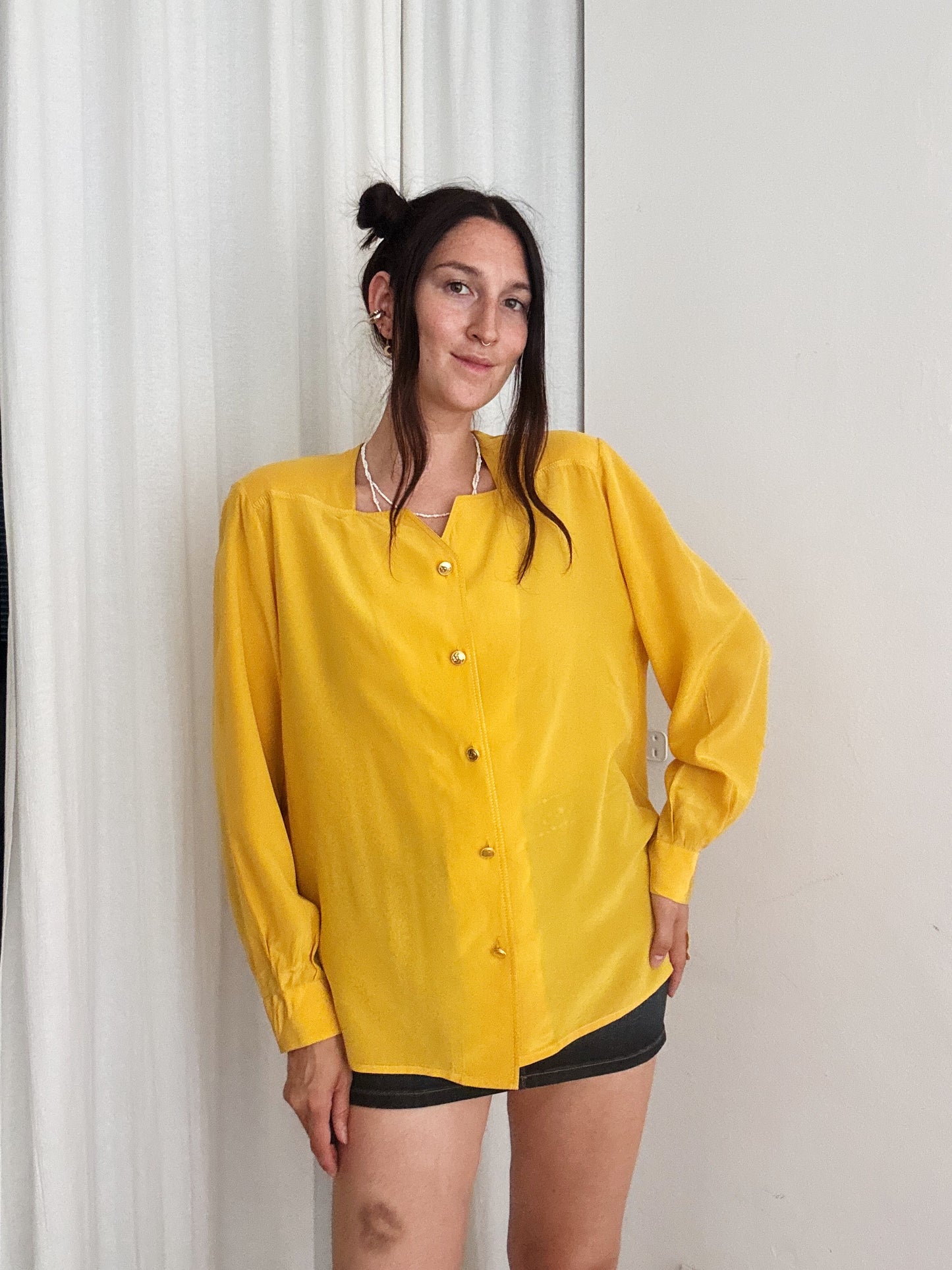 Blusa seta gialla 46
