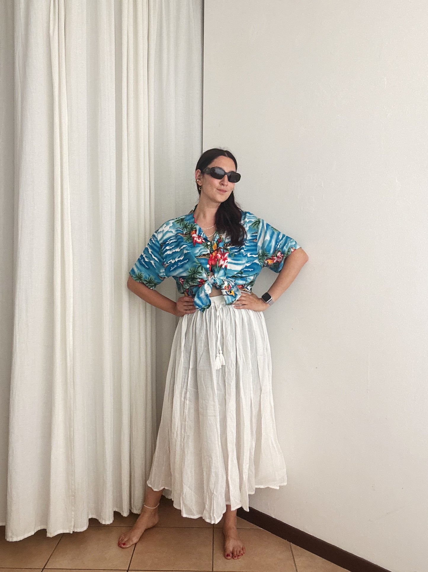 Gonna bianca in cotone S/M
