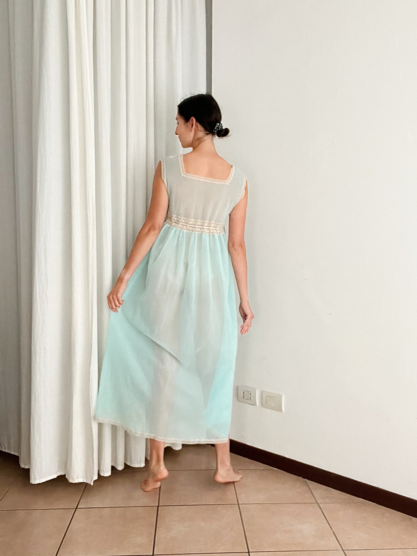 Sottoveste turchese pizzo M