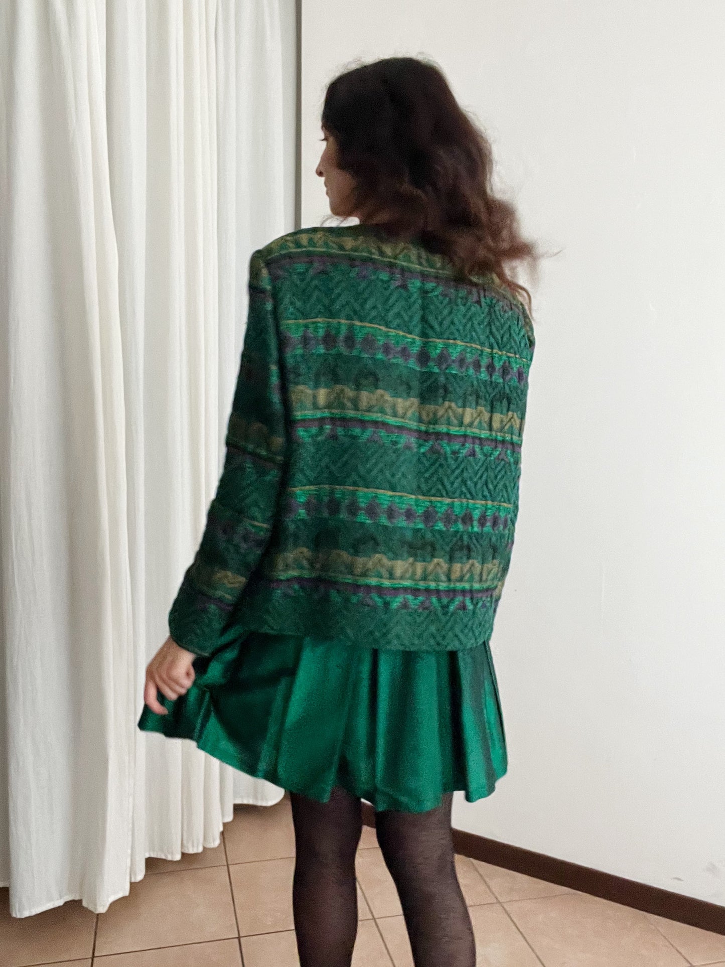 Giacca vintage verde smeraldo L