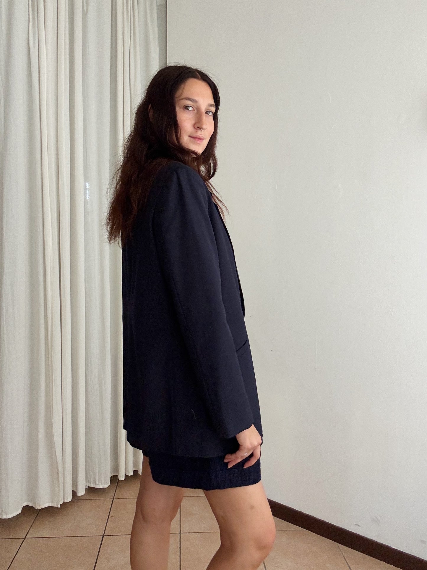 Blazer lana blu 48