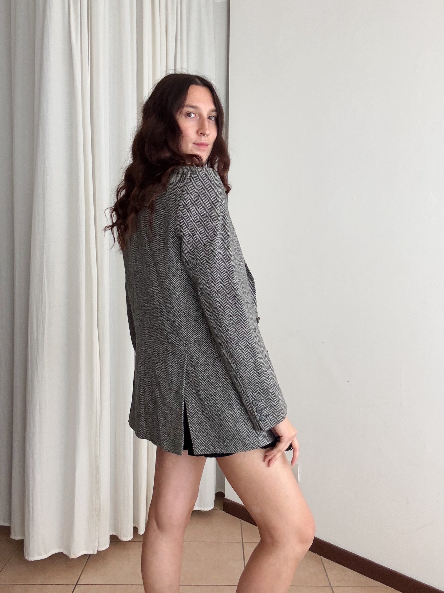 Blazer unisex spigato grigio 48