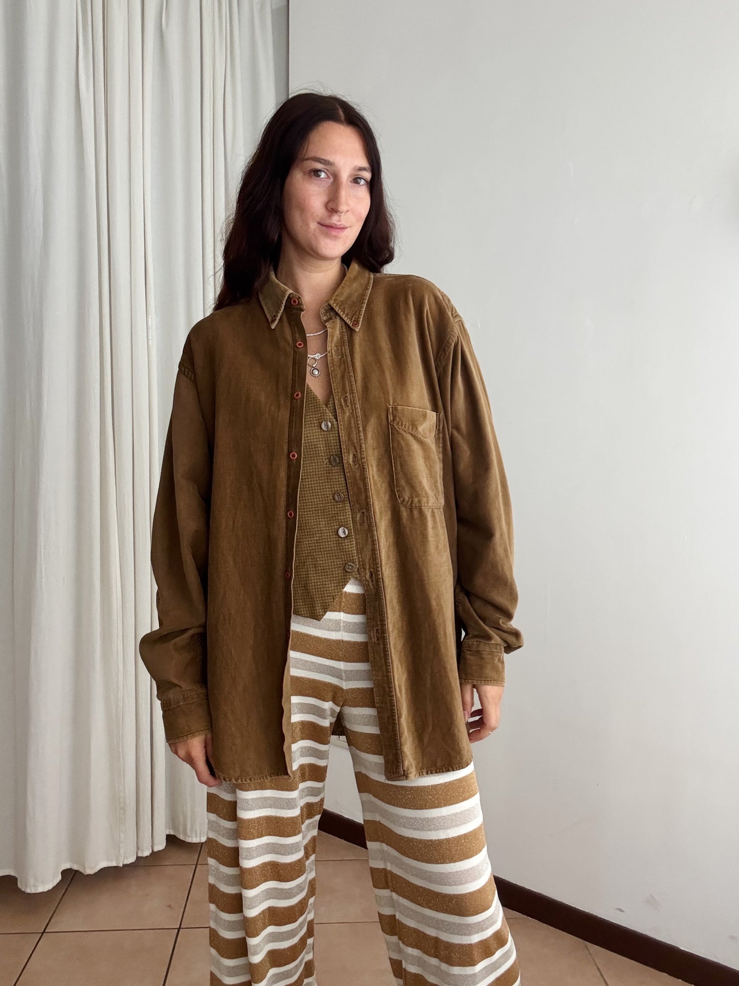 Camicia uomo in velluto XL