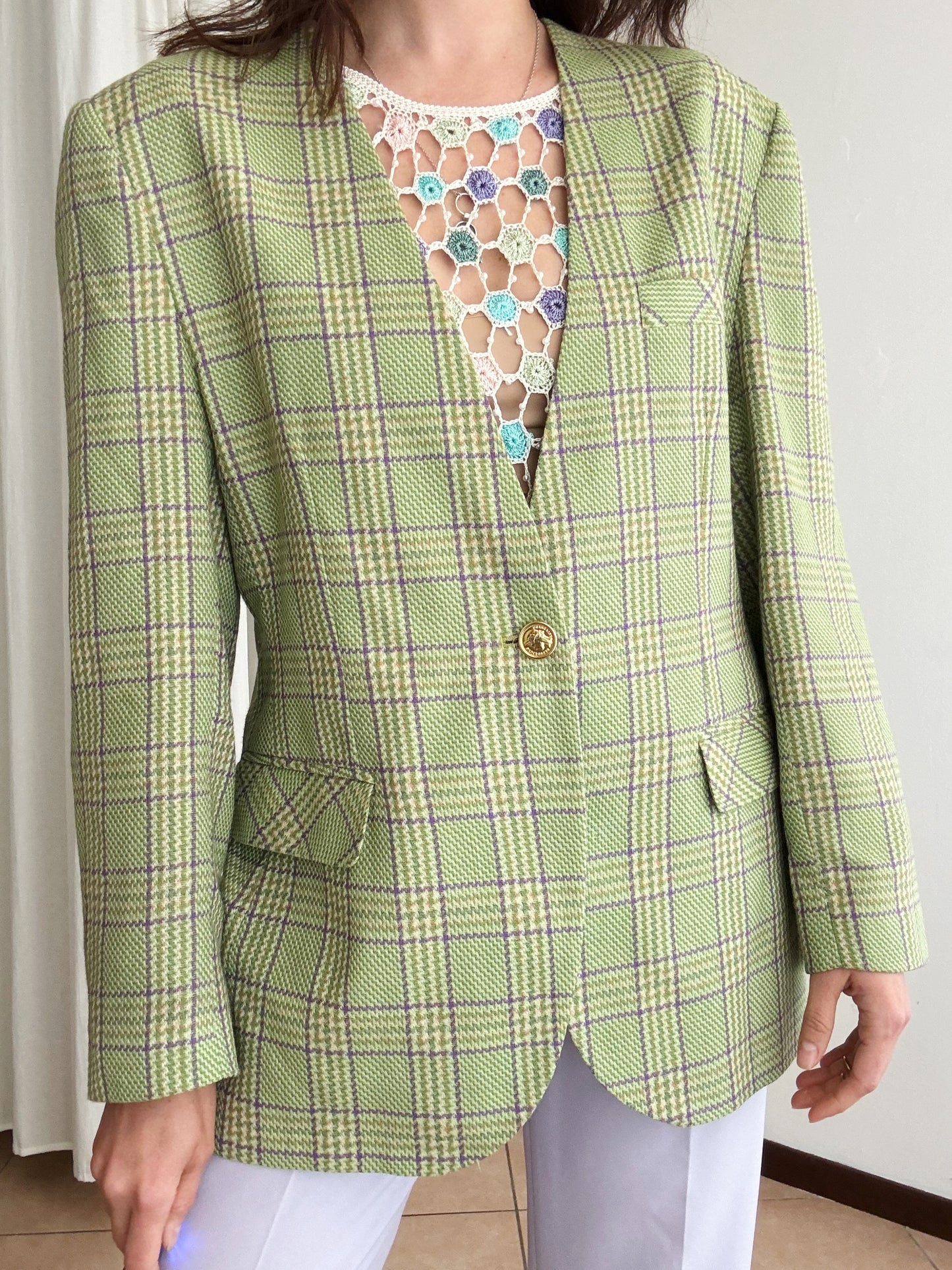 Blazer verde lino L