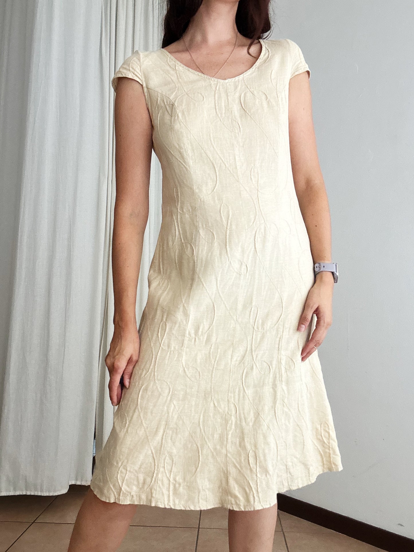 Abito lino beige 42