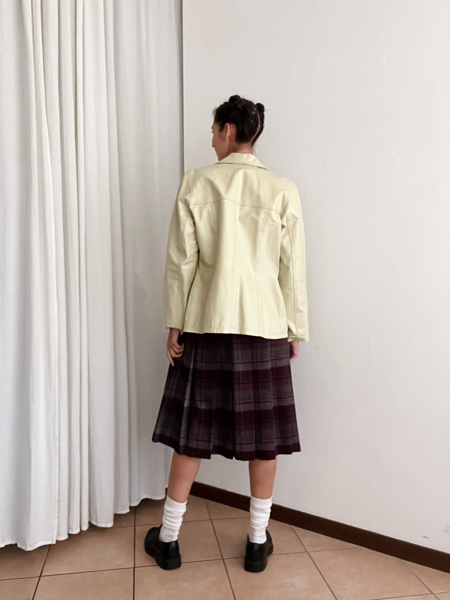 Giacca in pelle burro 40