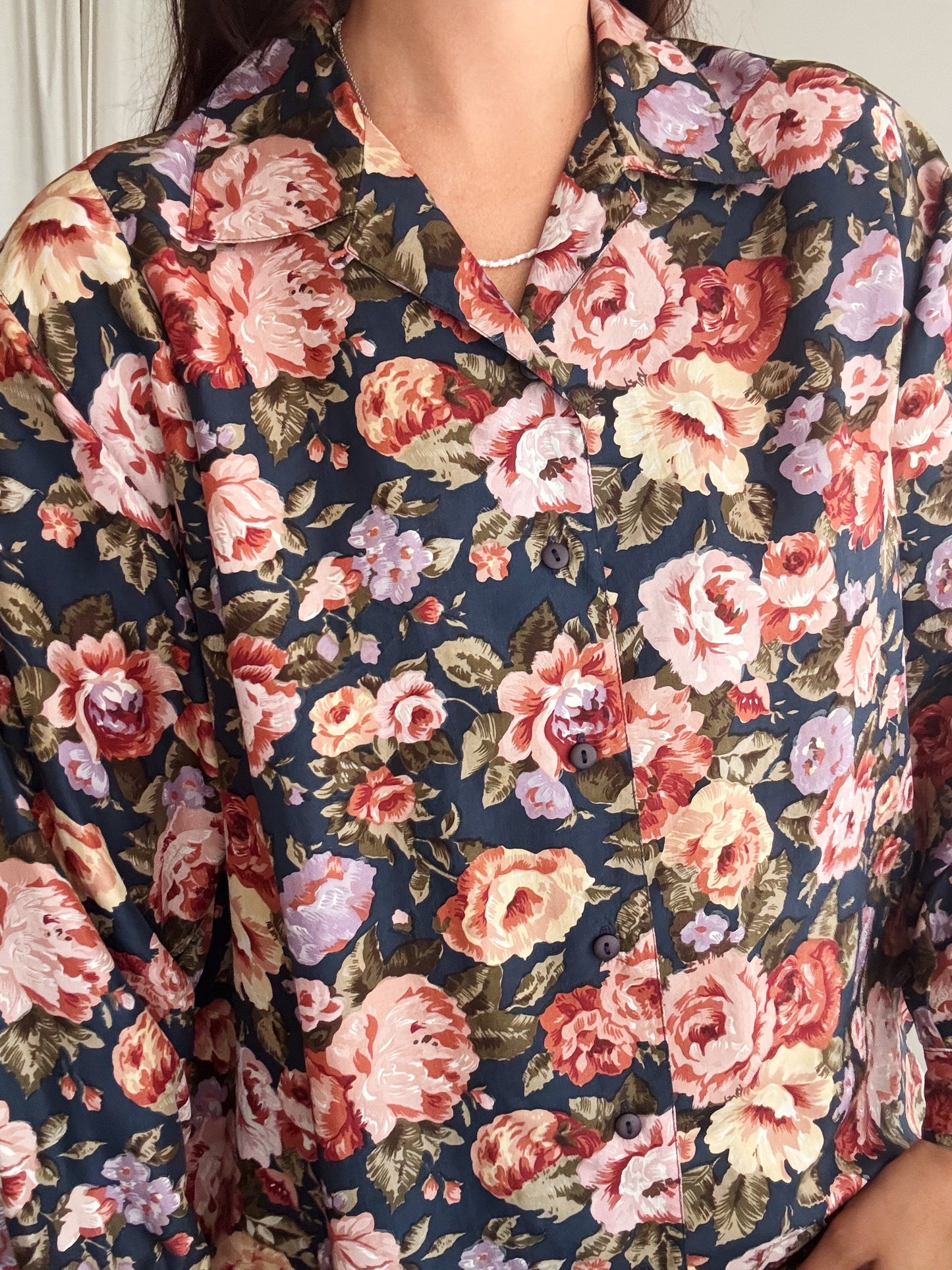 Camicia seta floreale L