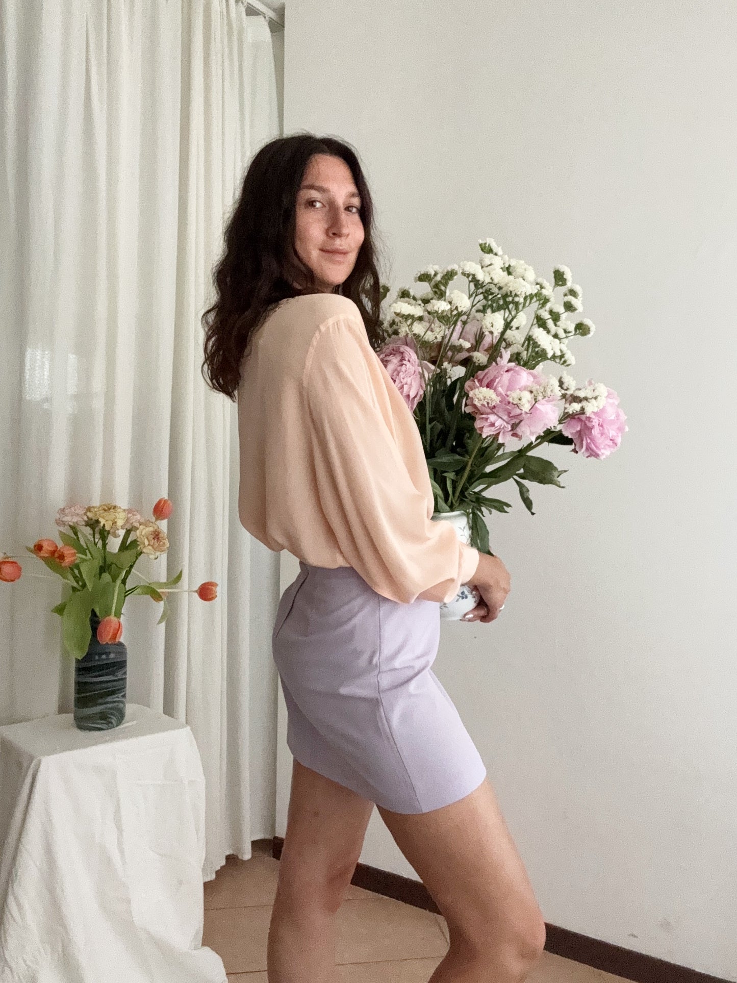 Camicia rosa seta XL