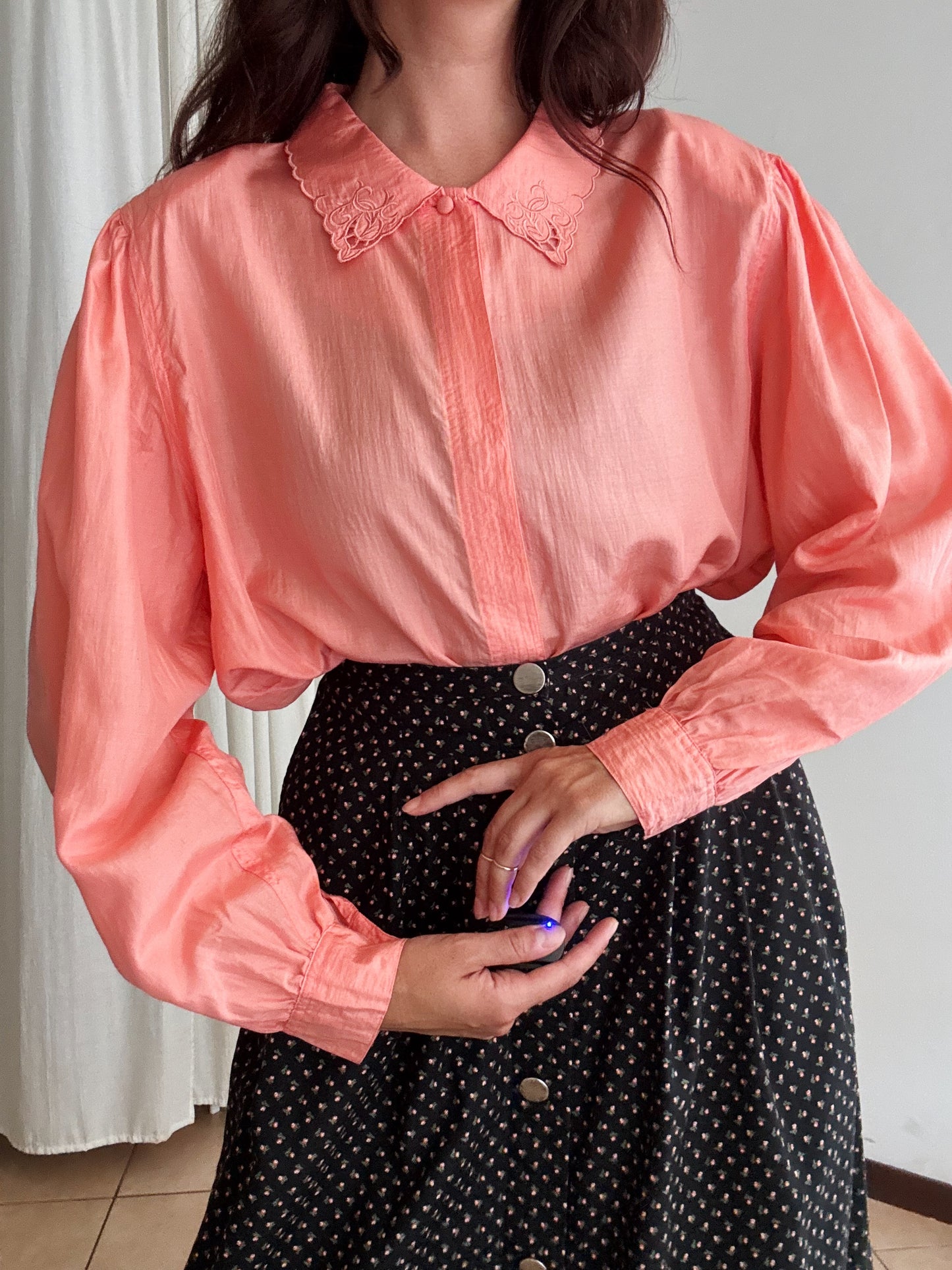 Camicia seta rosa L