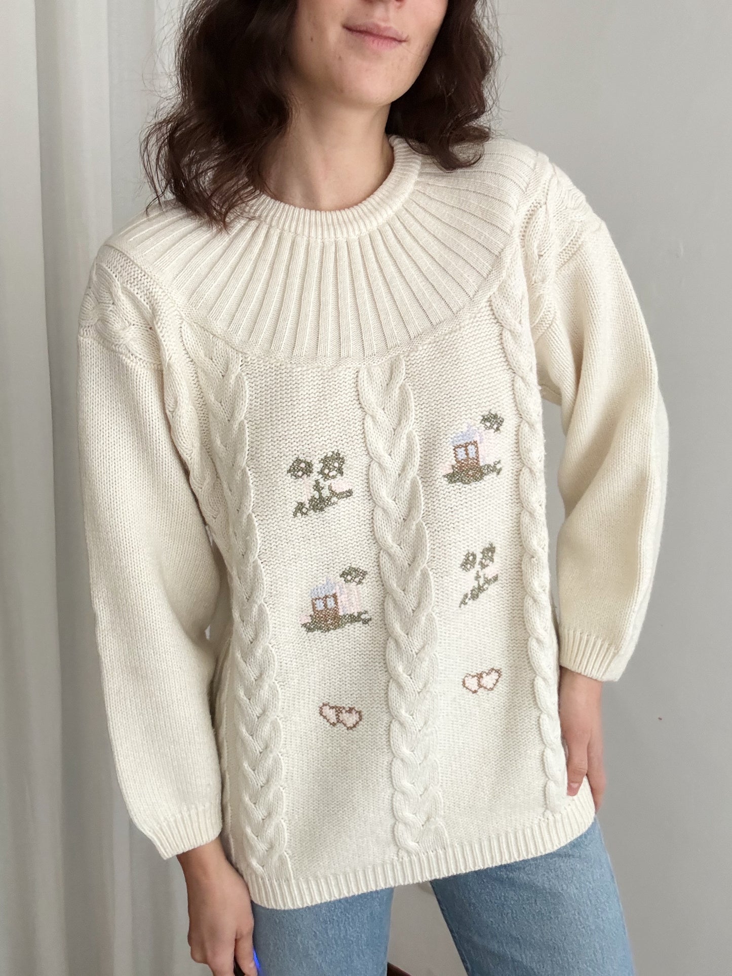 Maglione bianco casette L