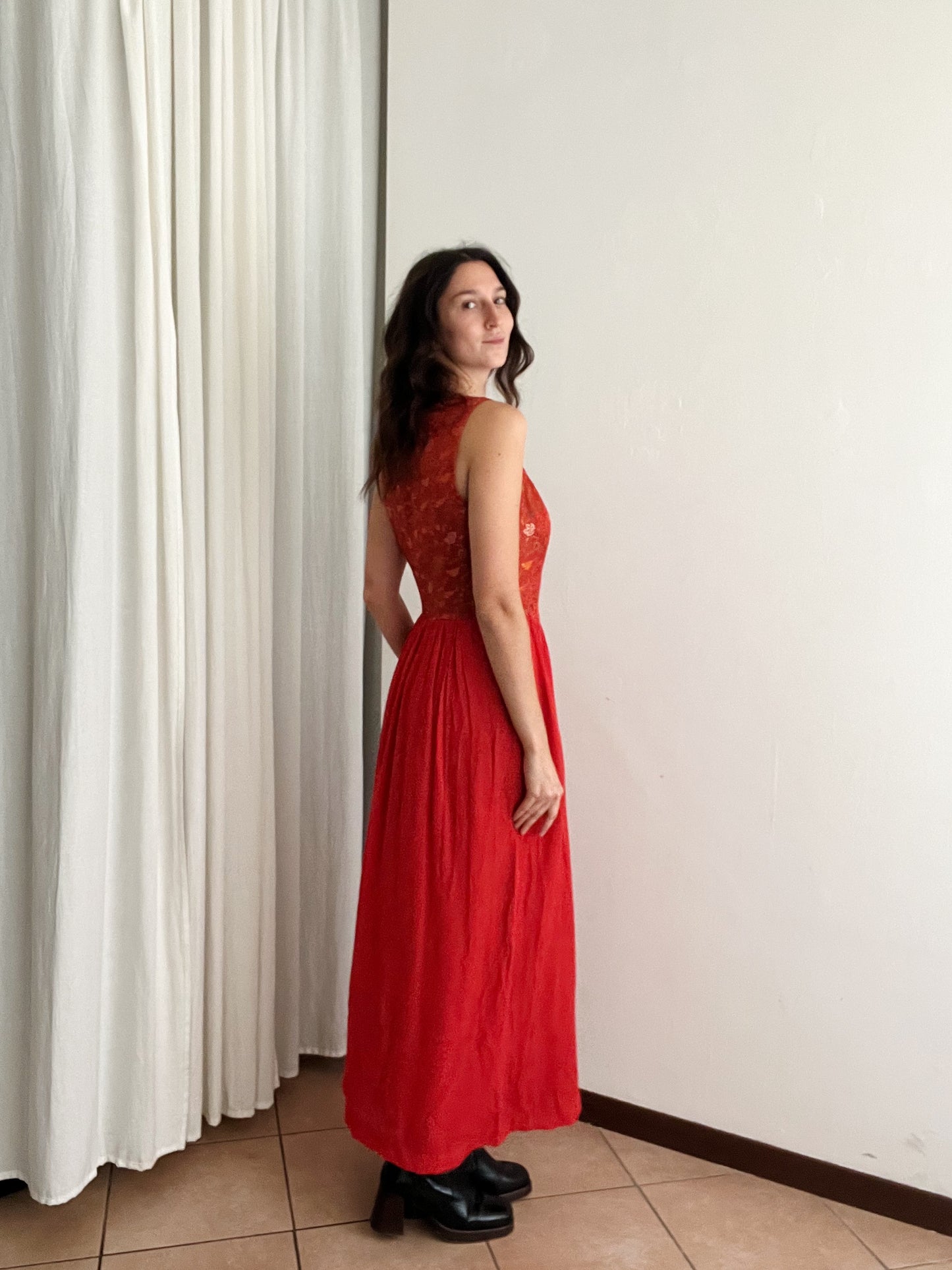 Abito lungo rosso L