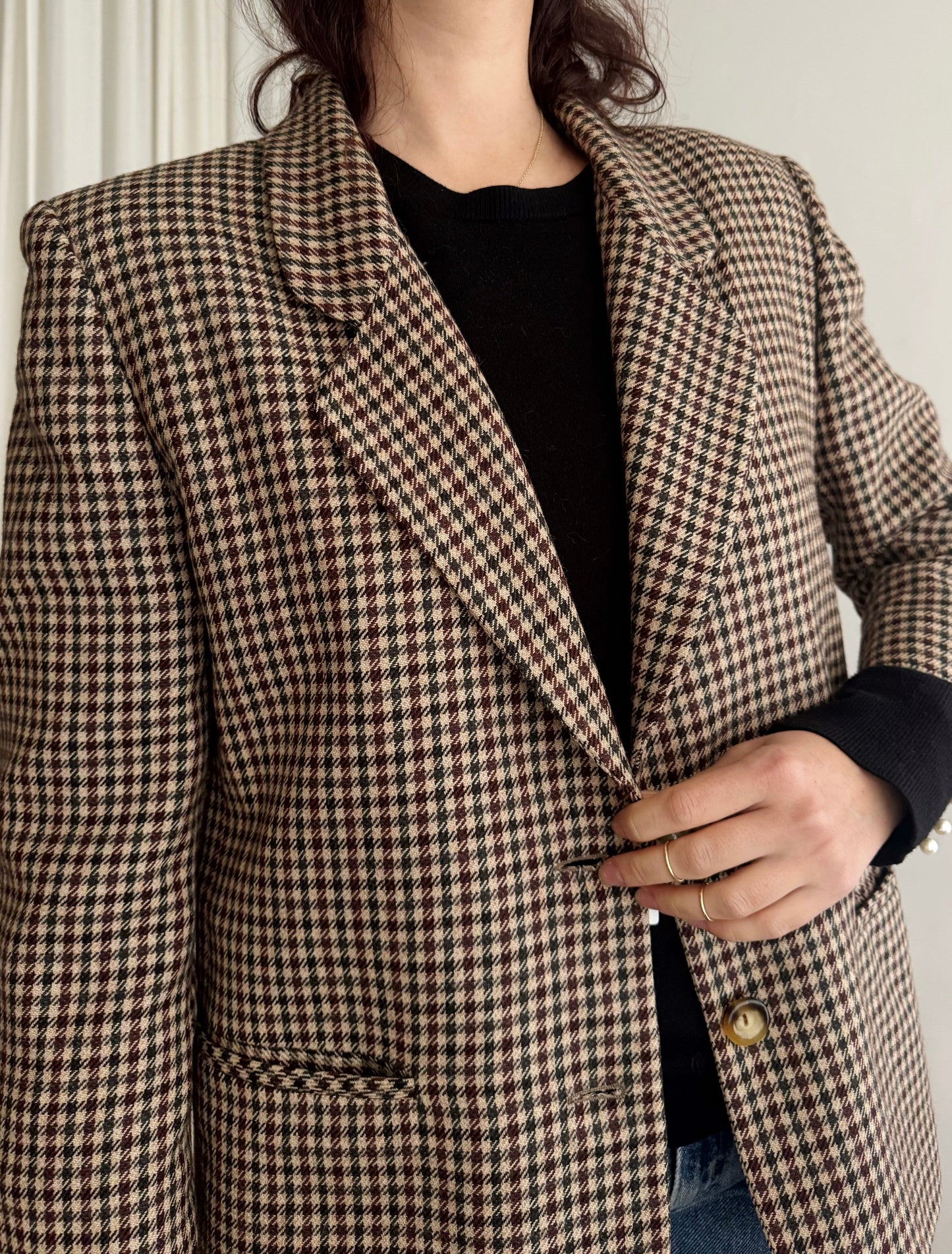 Blazer a quadri marrone 46