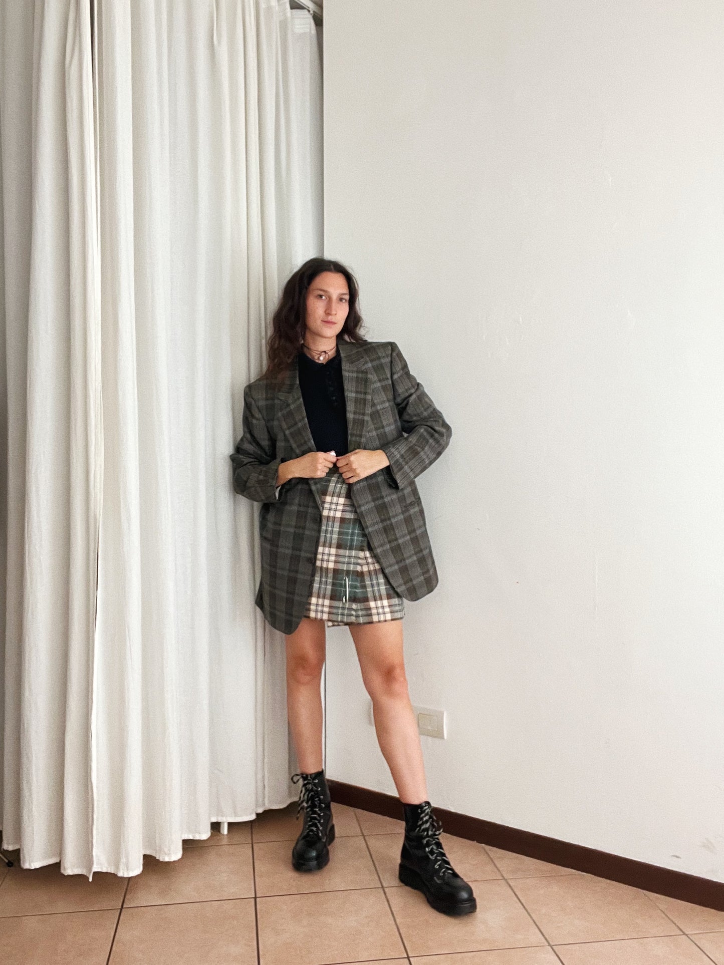 Blazer lana quadretti 54