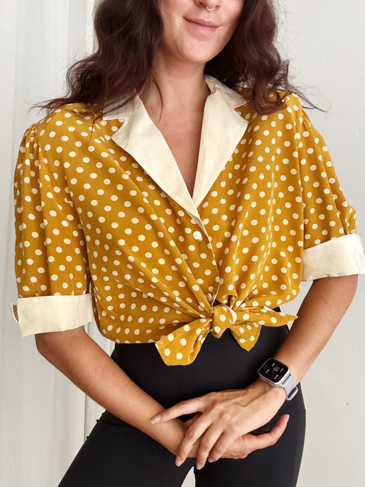 Camicia pois gialli 46
