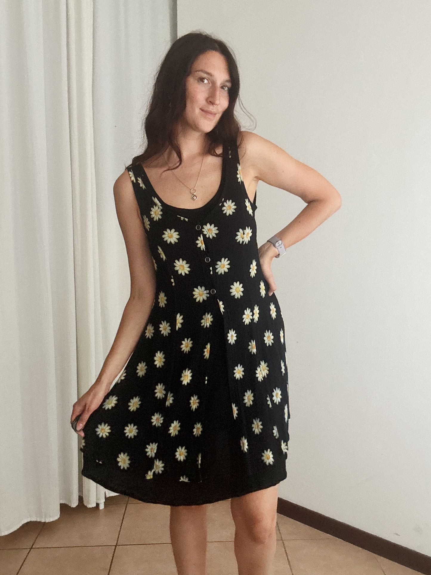 Abito nero floreale M